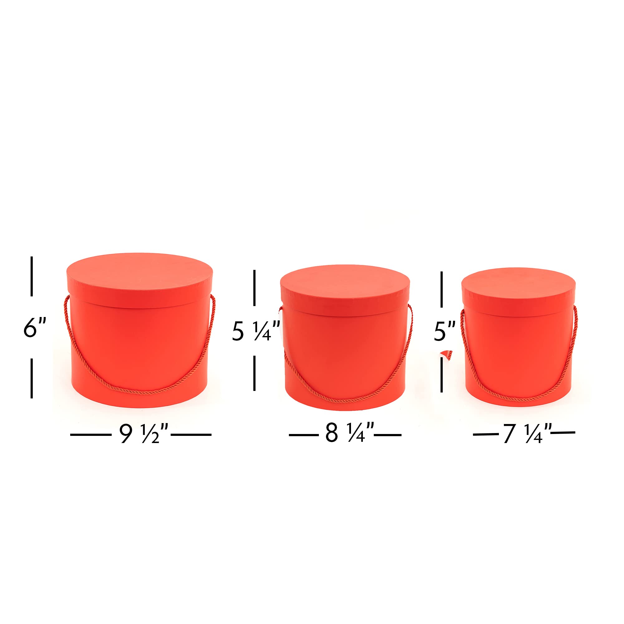 Elegant Round Gift Boxes with Lids - 3pc Set for Birthdays & Weddings