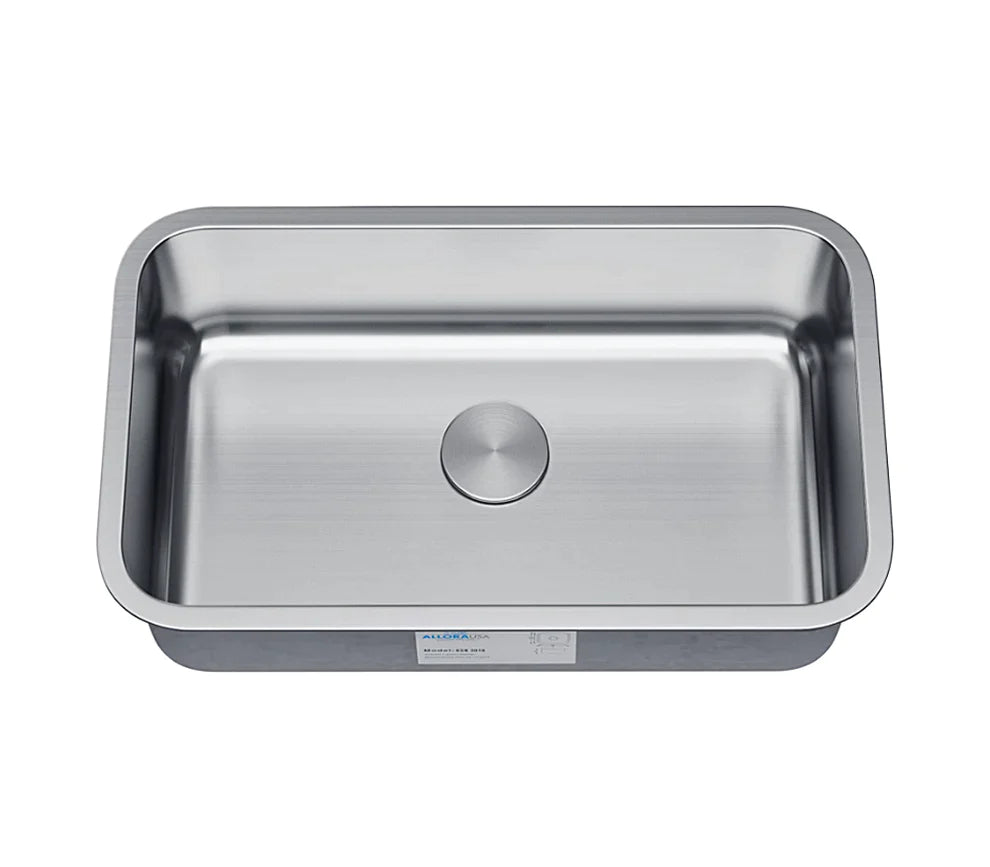 Allora USA KSN 3018 7 Undermount Single Bowl Stainless Steel Kitchen Sink 30