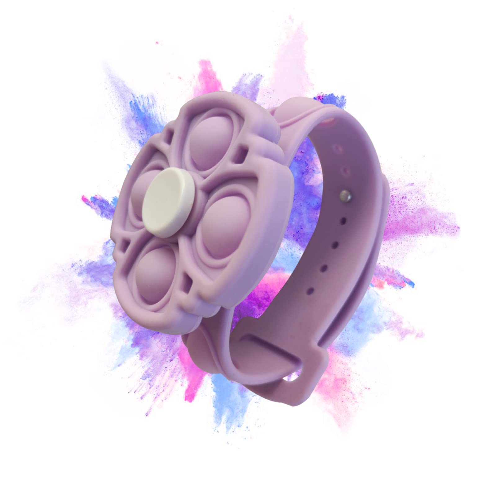Pop Fidget Spinner Bracelets for Kids - Push Bubble Sensory Stress Relief Wristband for ADHD, OCD & Anxiety - Purple Fidget Toy for Focus & Relaxation - Perfect for Classroom, Travel & Sensory Play