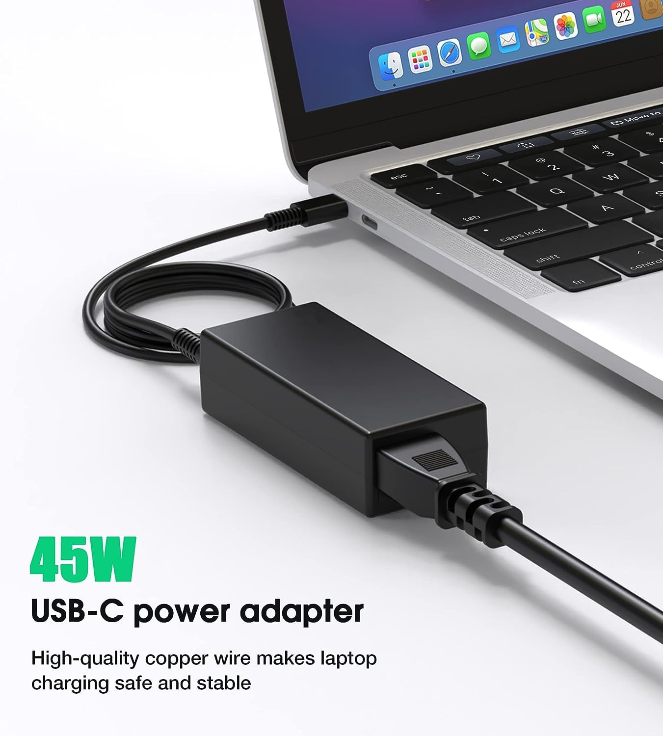 45W USB C Laptop Charger - Fast Charging Power Adapter Compatible with Chromebook, HP, Dell, Acer, Asus, Samsung | Perfect for Home, Office & Travel Use