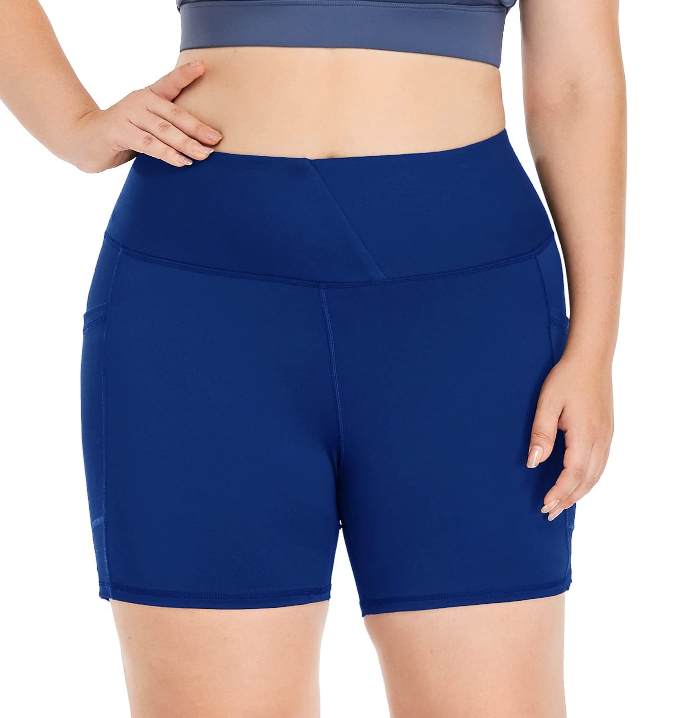 ZERDOCEAN Women's Plus Size High Waist Biker Shorts - 8