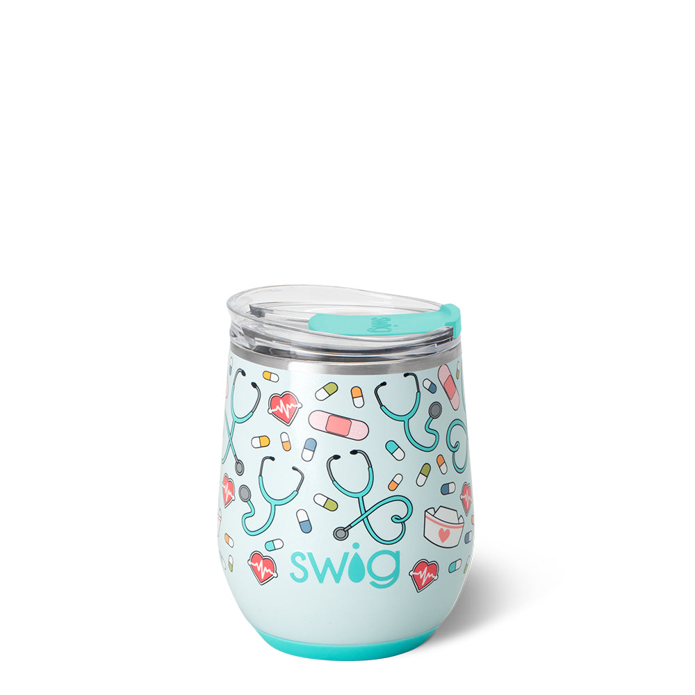 Scrub Life Stemless Wine Glass 12oz - Perfect for Nurses, Doctors & Healthcare Professionals - Great for Relaxing After Work or Gifts