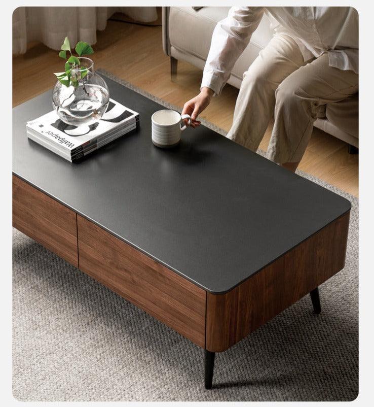 Solid Black Walnut Coffee Table - Handcrafted Wooden Living Room Furniture for Modern Home Decor, Perfect for Lounge, Family Gatherings & Coffee Time