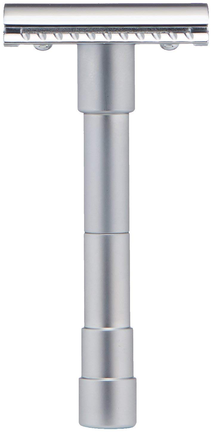 Merkur Double Edge Safety Razor with 5 Premium Blades - Travel Friendly & Durable for Men's Shaving - Perfect for Business Trips & Vacation Grooming Kits