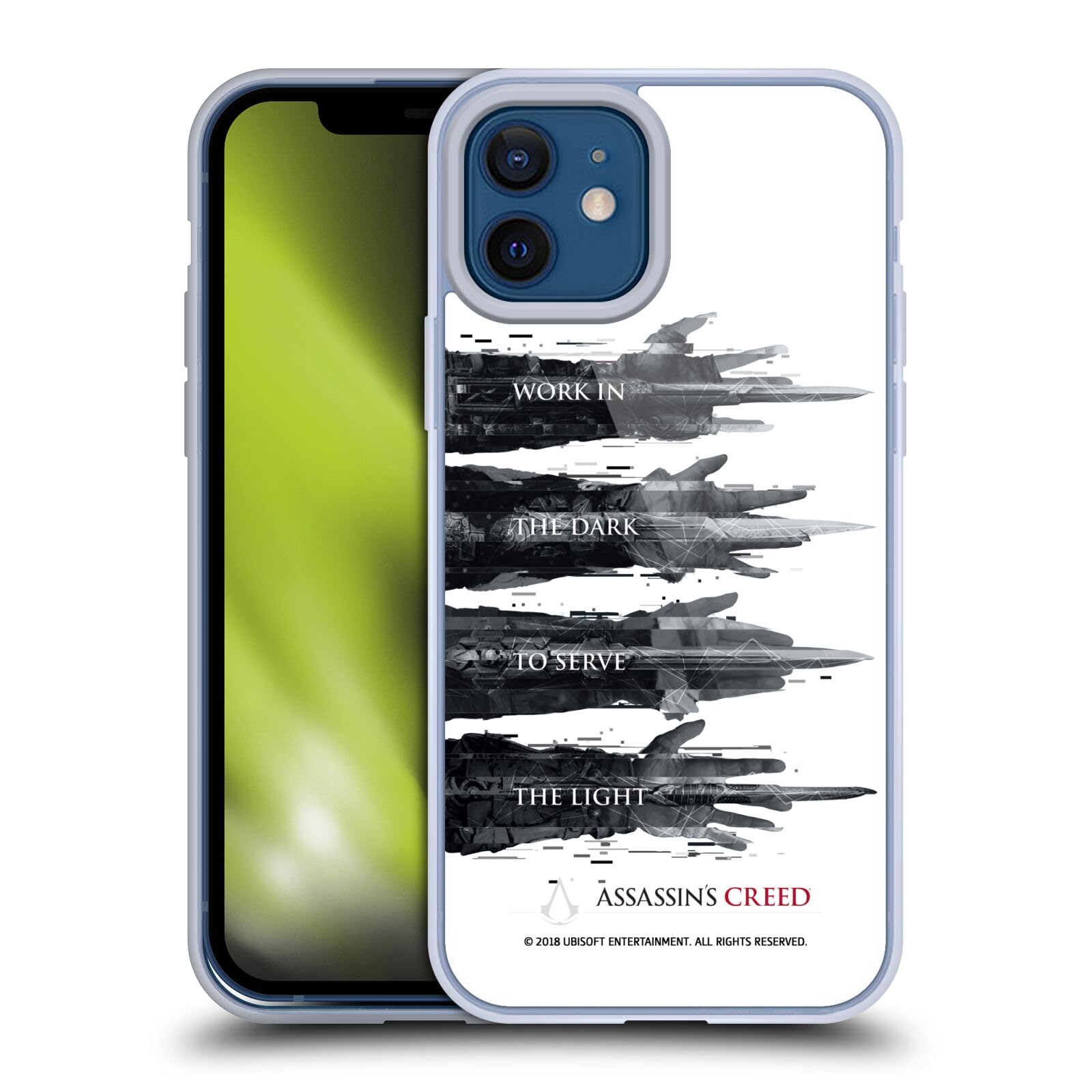 Officially Licensed Assassin's Creed Hidden Blades Soft Gel Phone Case for Apple iPhone 12/12 Pro - Durable Protection with Legacy Typography Design | Perfect for Gaming Fans & Everyday Use