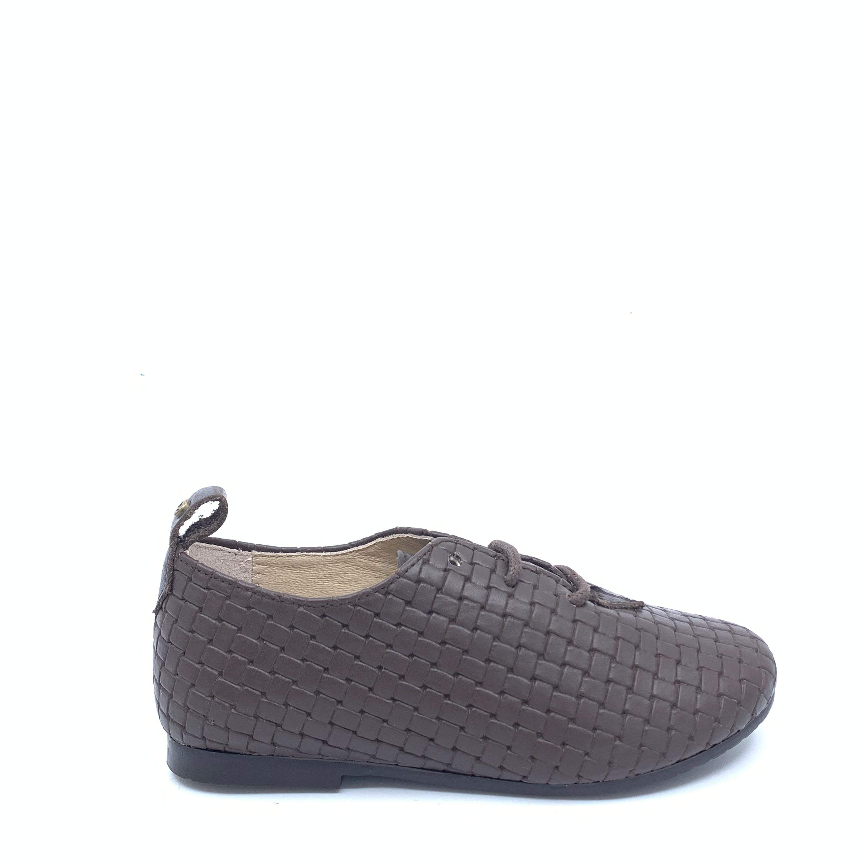 Manuela Brown Weave Derby Shoes for Men - Classic Casual & Formal Dress Shoes - Comfortable Leather Loafers for Office, Wedding & Everyday Wear