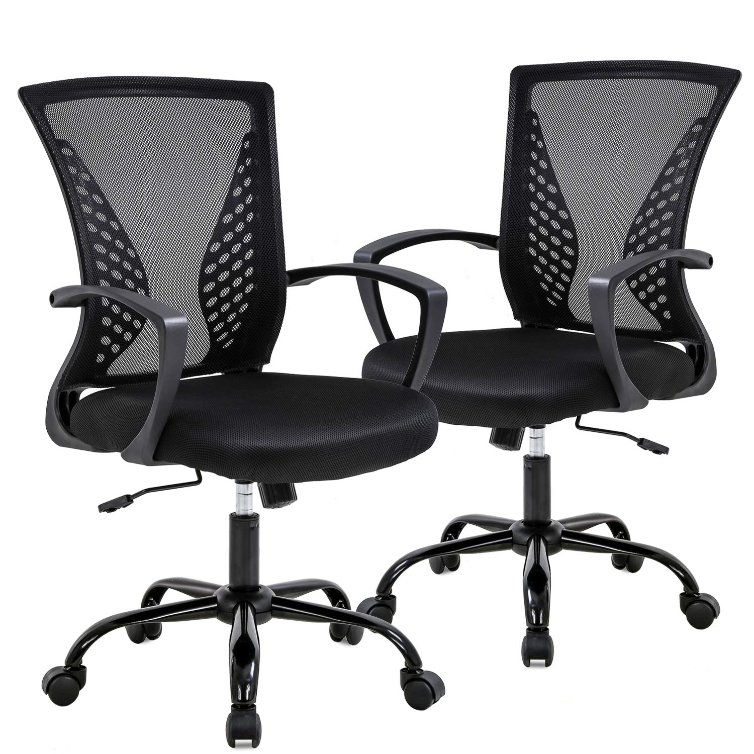 Ergonomic Mesh Office Chair with Lumbar Support & Armrests - Adjustable Swivel Task Chair for Adults - Perfect for Home & Office Workspaces