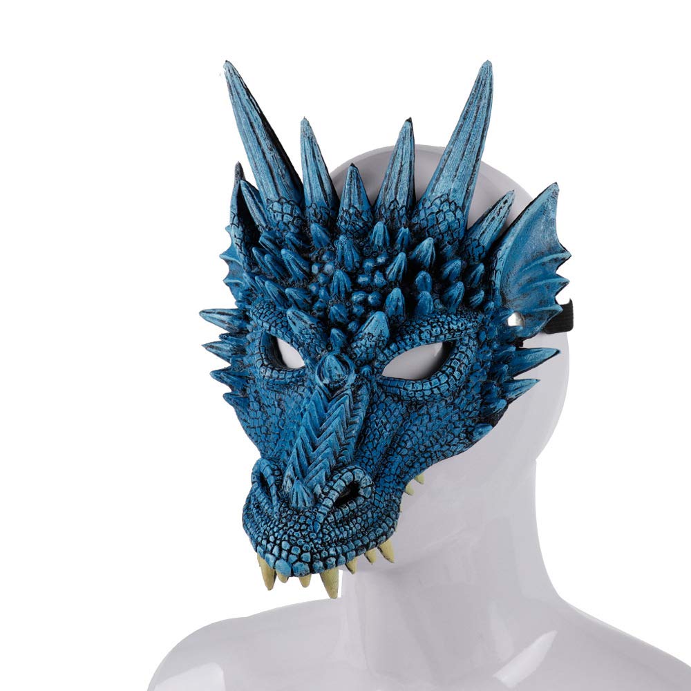 Alodidae 3D Dragon Mask - Scary Halloween Costume for Adults Men, Cosplay Animal Half Face Mask for Parties, Festivals & Role Playing