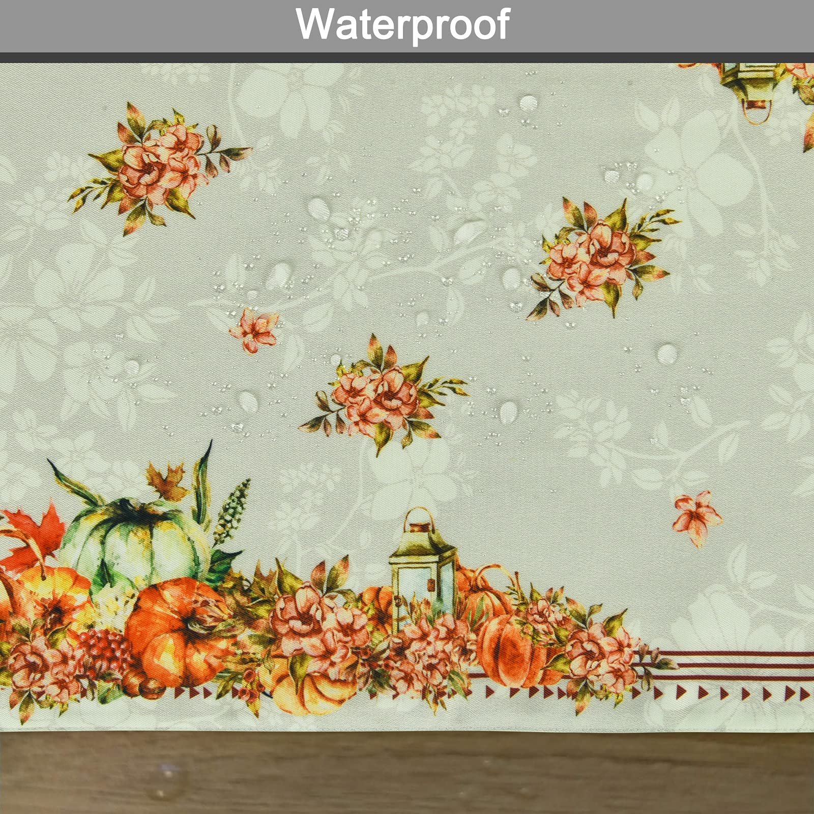 ASPMIZ 12-Piece Thanksgiving Placemat Set - Waterproof Floral Table Mats with Napkins & Coasters, Non-Slip Dining Table Decor for Fall & Autumn (12x18 Inch) - Perfect for Thanksgiving Dinner, Holiday Gatherings & Seasonal Home Decor