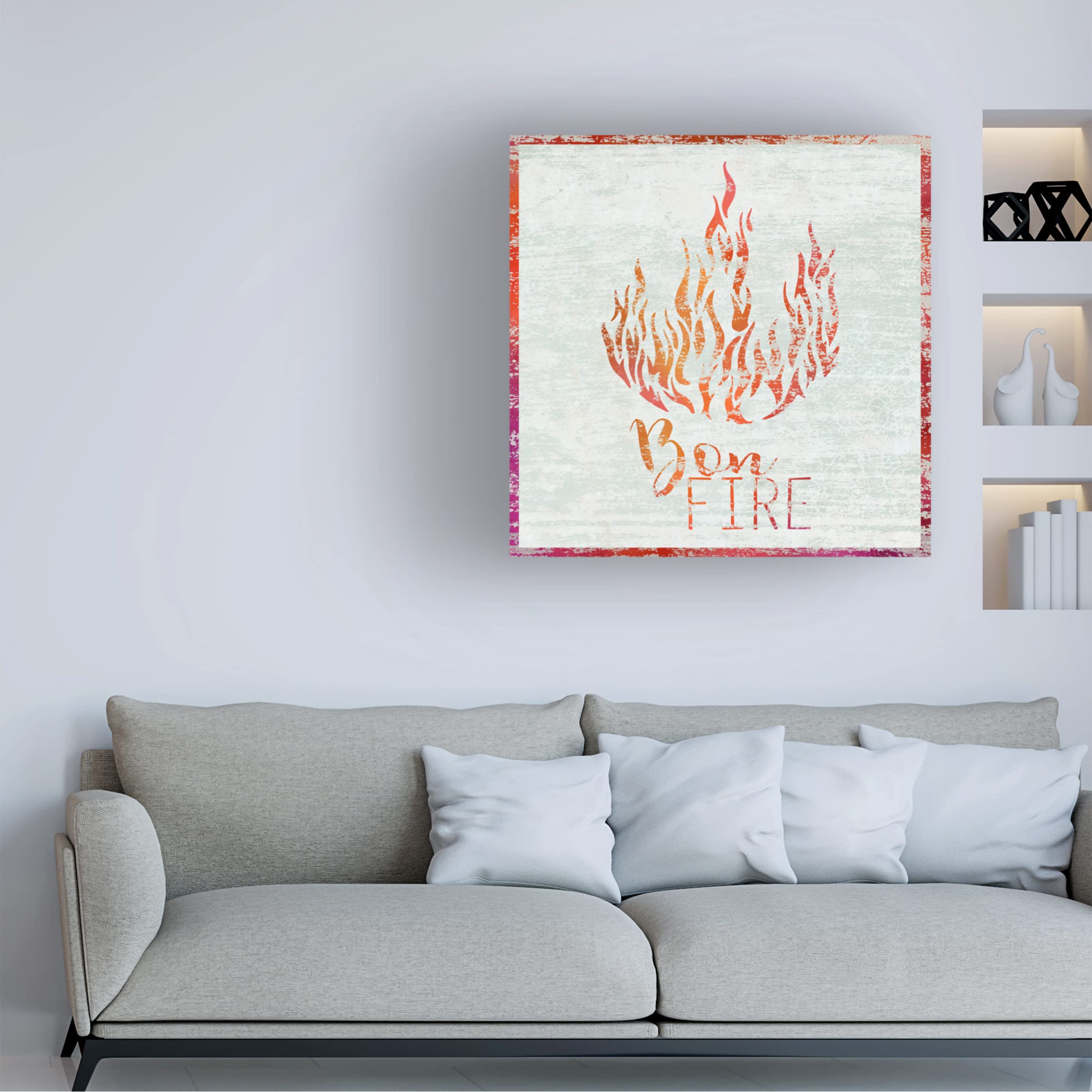 Trademark Fine Art 'Bonfire' Canvas Wall Art by Cora Niele - Modern Home Decor for Living Room, Bedroom & Office