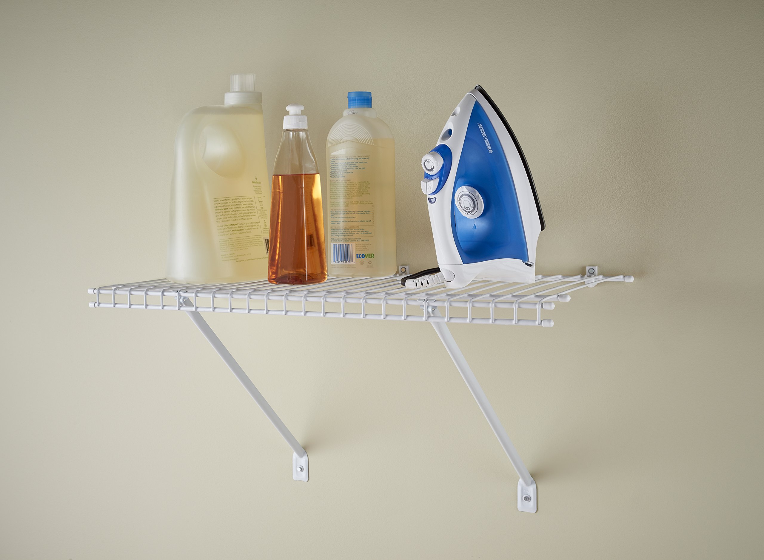 ClosetMaid 2 Ft. Wire Shelf Kit with Hardware - White Vinyl Finish for Pantry, Closet & Laundry Organization - Perfect for Home Storage & Space Saving Solutions