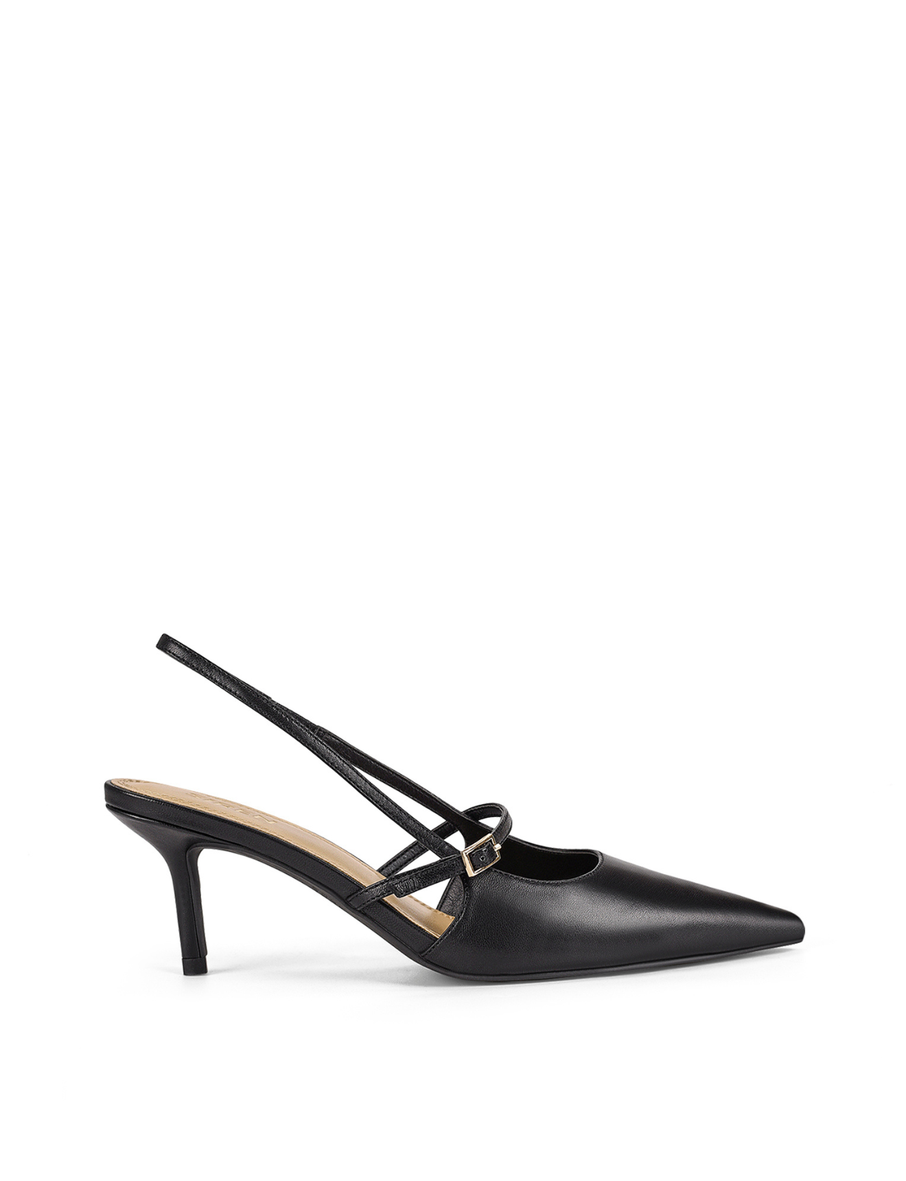 York Black Leather Slingback Heels - Comfortable Women's Dress Shoes for Work, Party & Evening Wear