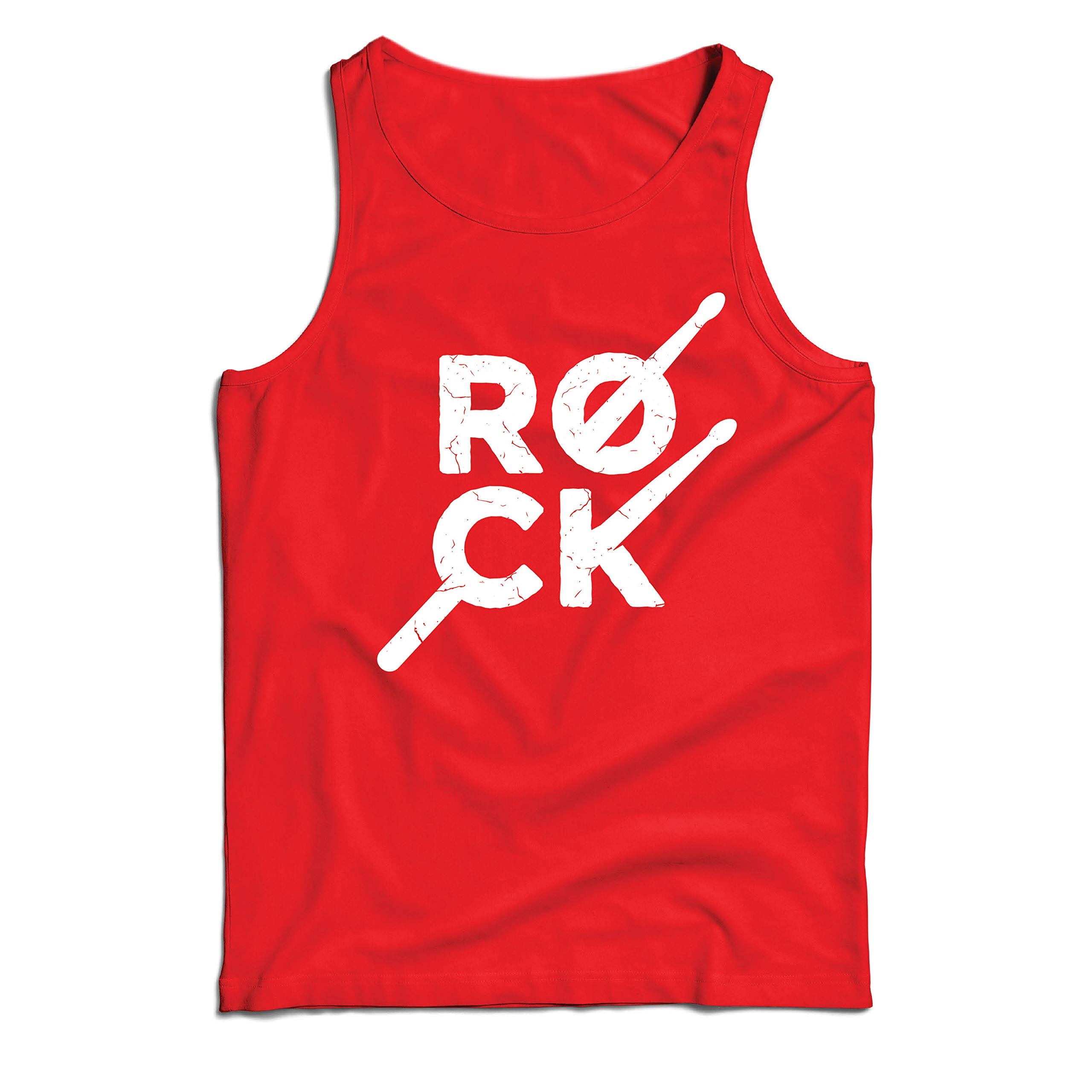 Men's Tank Top with Rock Music Drumsticks Print - 80s Rockstar & Music Legends Design - Perfect for Concerts, Festivals, and Rock Music Fans