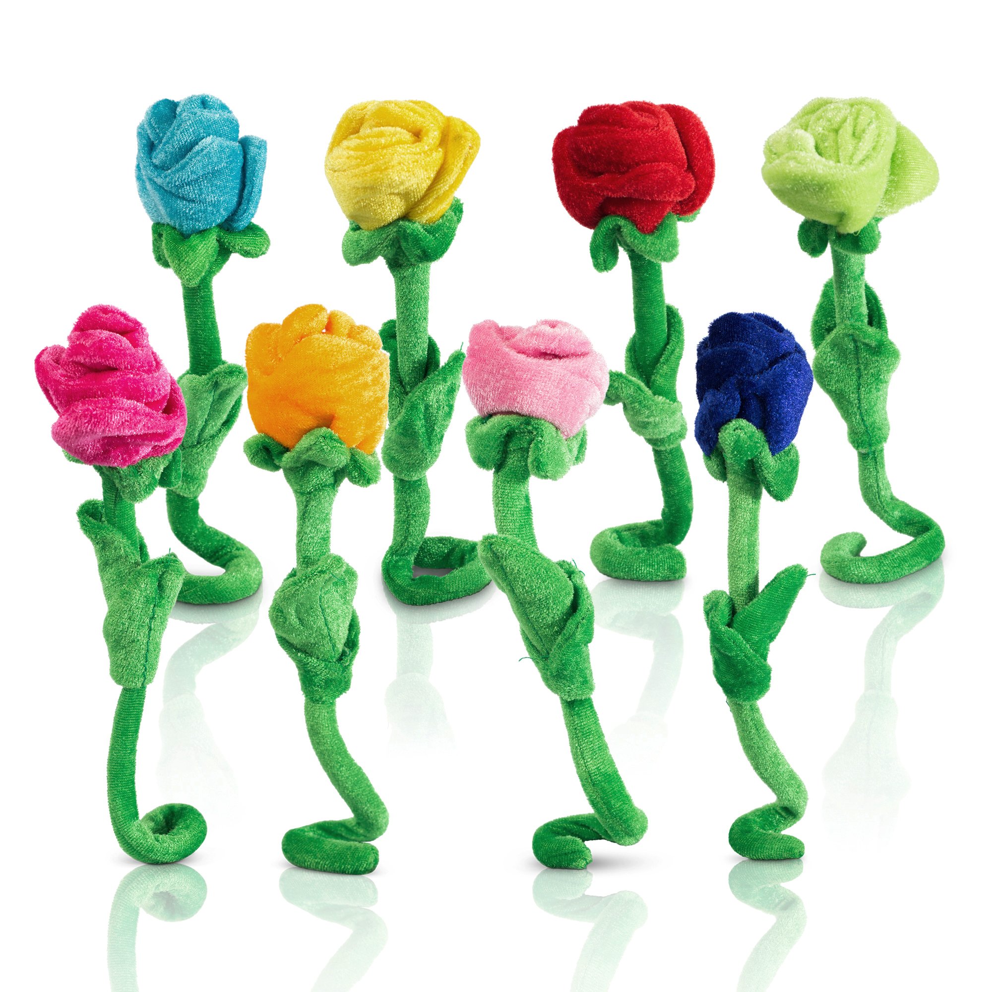 Soft Plush Rose Flower Toy - Bendable Stems, Durable & Colorful Stuffed Roses Bouquet (12