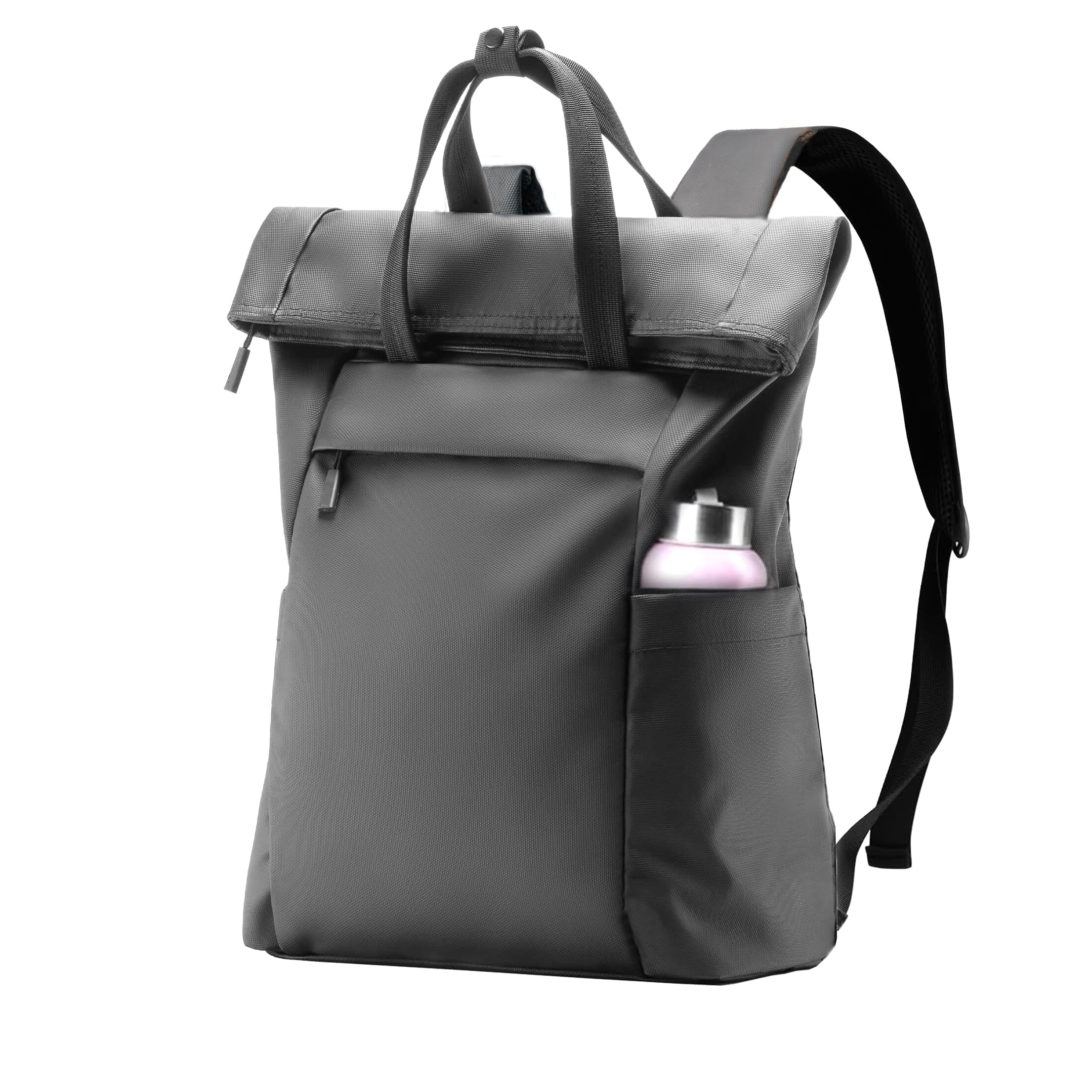 Expandable Roll Top Laptop Backpack - Water-Resistant 15-20L Rucksack for 15 Inch Laptops, Adjustable Large Capacity Daypack for Work, Business, College - Ideal for Men & Women in Urban Commuting & Travel