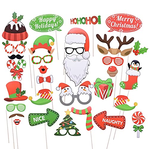 Merry Christmas Banner Decorations - Festive Holiday Balloons & Photo Booth Props for Home, Party, Xmas Tree - Dark Khaki Happy New Year Banner 2023