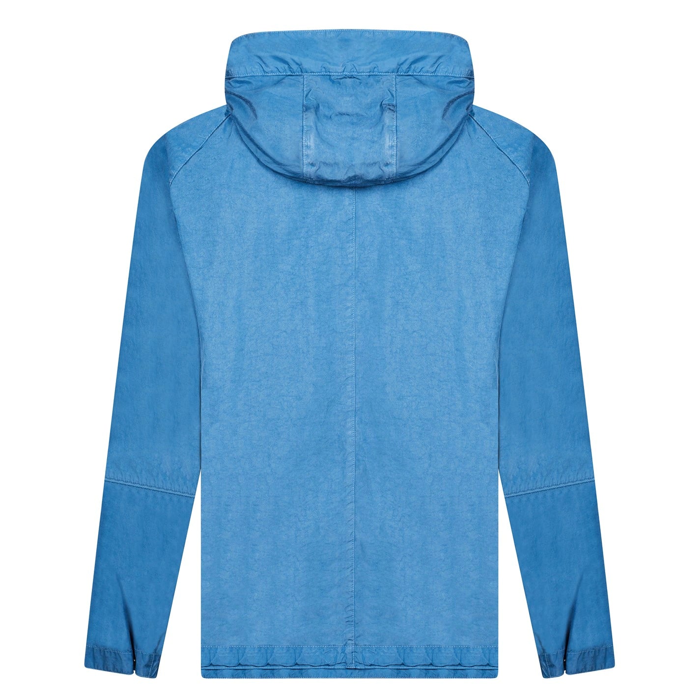 Stone Island Blue Logo Zip Jacket for Men - Lightweight Waterproof Windbreaker with Hood - Perfect for Outdoor Activities, Hiking & Casual Wear