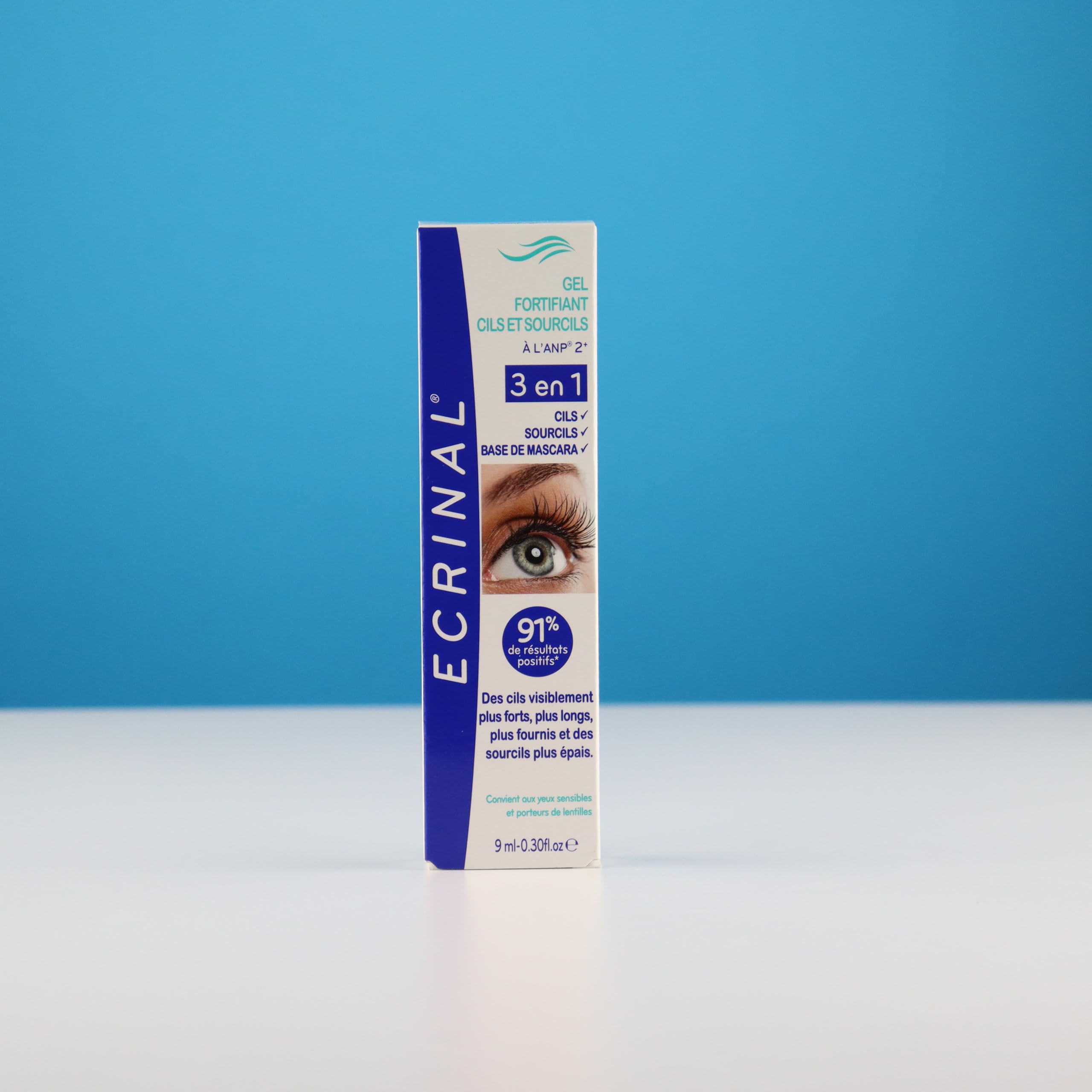 Ecrinal ANP2+ Strengthening Lash & Eyebrow Serum - 3-in-1 Formula for Fuller, Thicker, Stronger Lashes | Clear Brow Gel & Mascara Base | Safe for Sensitive Eyes & Contact Lens Wearers | 9ml | Perfect for Daily Lash Care & Nighttime Treatment