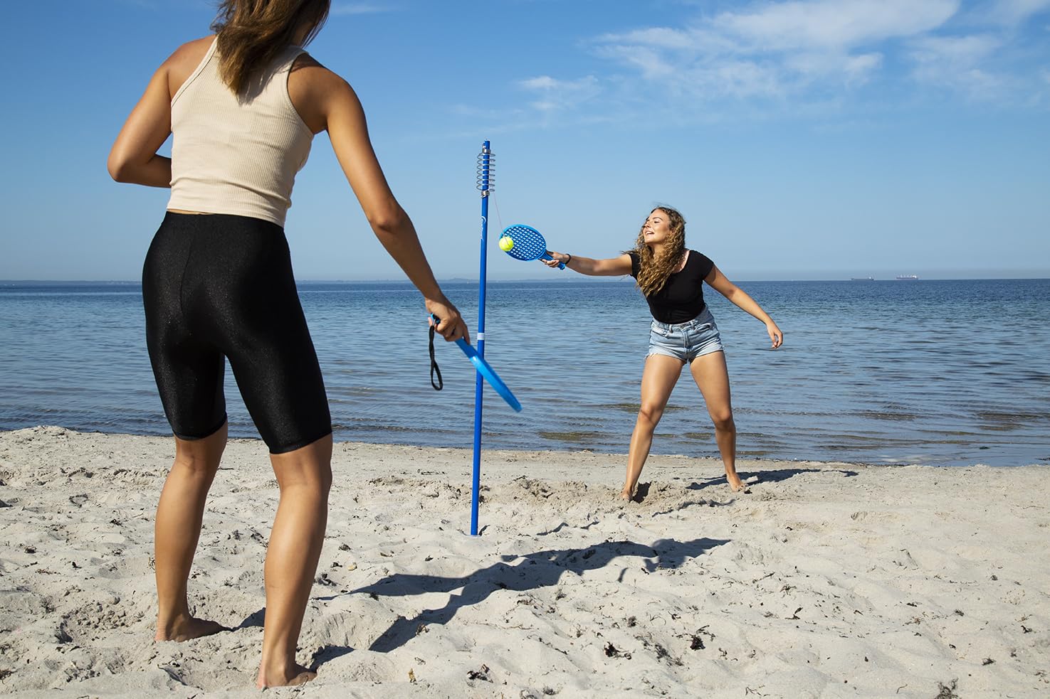 Blue Tetherball Set - Classic Outdoor Game for Adults, Kids & Teens with Pole, Bat & Tennis Balls | Perfect for Backyards, Parks, Summer Parties & Birthday Gifts | Fun Family Activity & School Playground Equipment