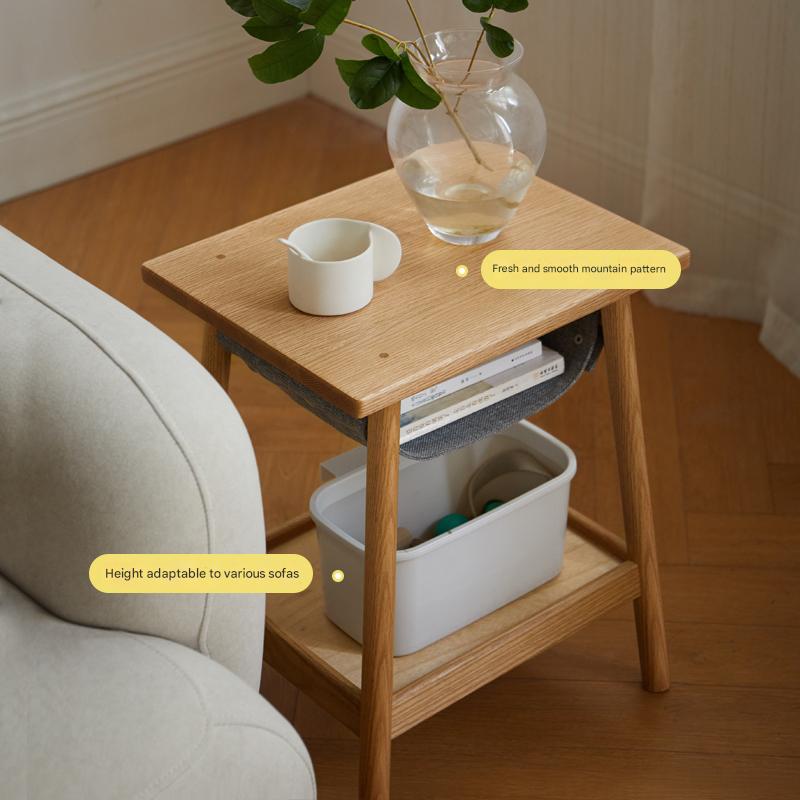 Solid Oak Wood Modern Nordic Side Table - Stylish End Table for Living Room, Bedroom, or Office - Perfect for Coffee, Books, and Decor