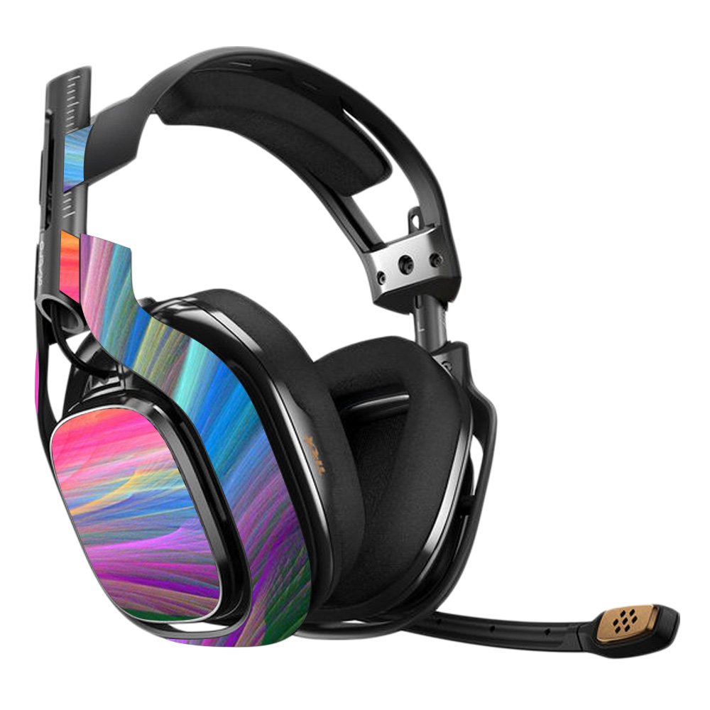 MightySkins Vinyl Decal Wrap Cover for Astro A40 3rd Gen Gaming Headset - Rainbow Waves Design | Protective, Durable & Customizable Skin | Easy to Apply & Remove | Made in USA | Perfect for Gamers & Streamers