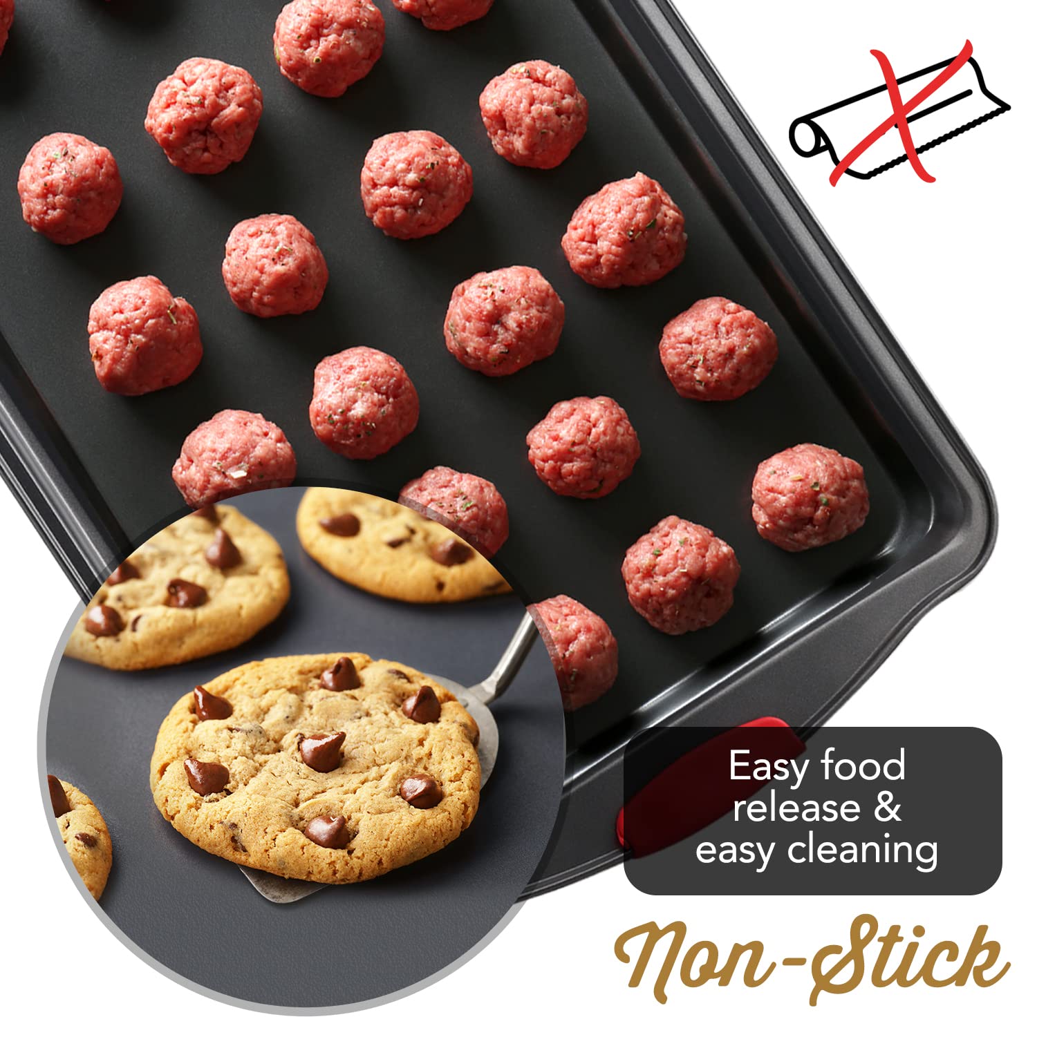 39-Piece Premium Nonstick Baking Pan Set - BPA Free Bakeware with Cookie Sheets, Muffin Pan, Cake Pan & Kitchen Utensils - Perfect for Home Baking, Parties & Holiday Cooking - Black