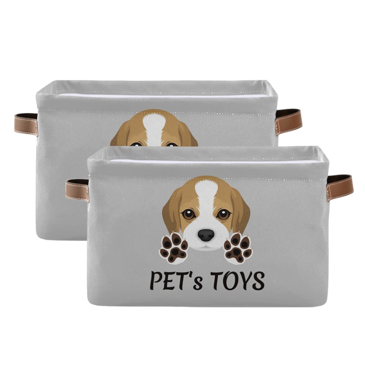 ODAWA Personalized Dog Toy Basket - Custom Pet Name Storage Box for Puppy Toys, Bedroom Decor & Organization - Perfect for Pet Lovers & Home Organizing
