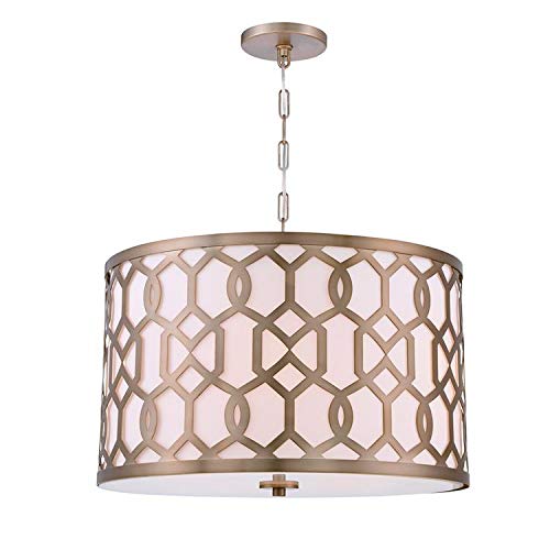 Crystorama Libby Langdon Jennings 5-Light Aged Brass Chandelier - Elegant Dining Room Lighting Fixture for Farmhouse & Traditional Home Decor