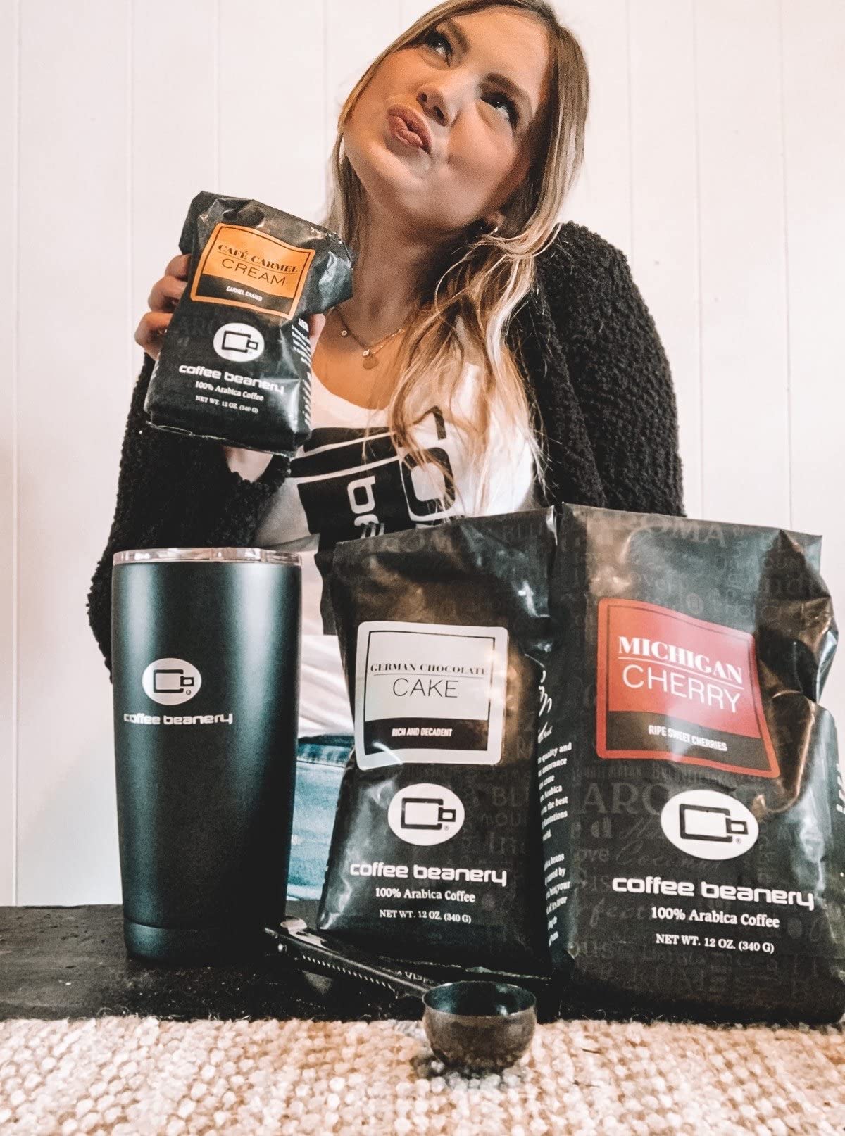 Premium Cafe Carmel Cream Flavored Coffee - 100% Arabica Specialty Medium Roast Whole Bean (3LB Bag) - Rich & Smooth for Home Brewing, Office Use & Gifts