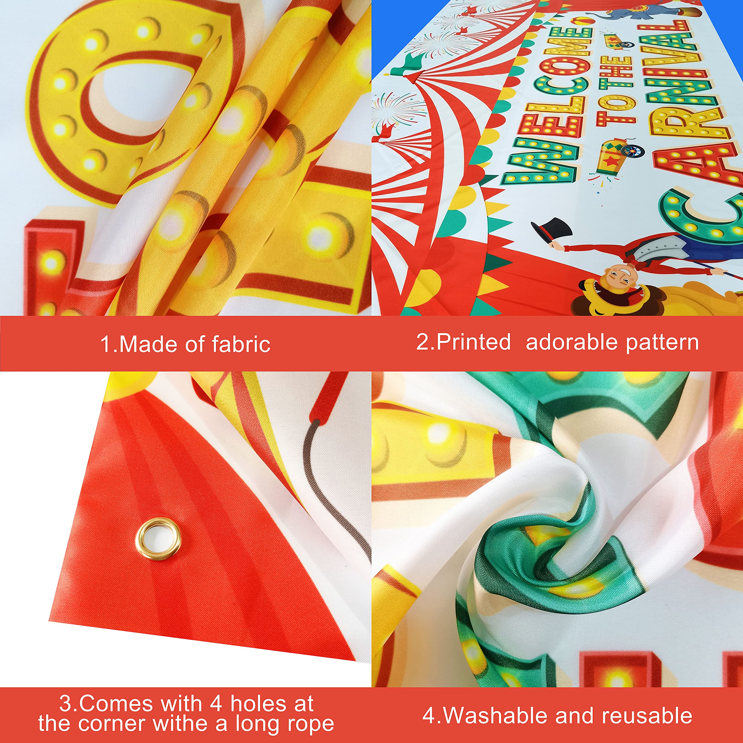 KatchOn Carnival Banner 72x44 Inch - Party Decor & Backdrop for Events