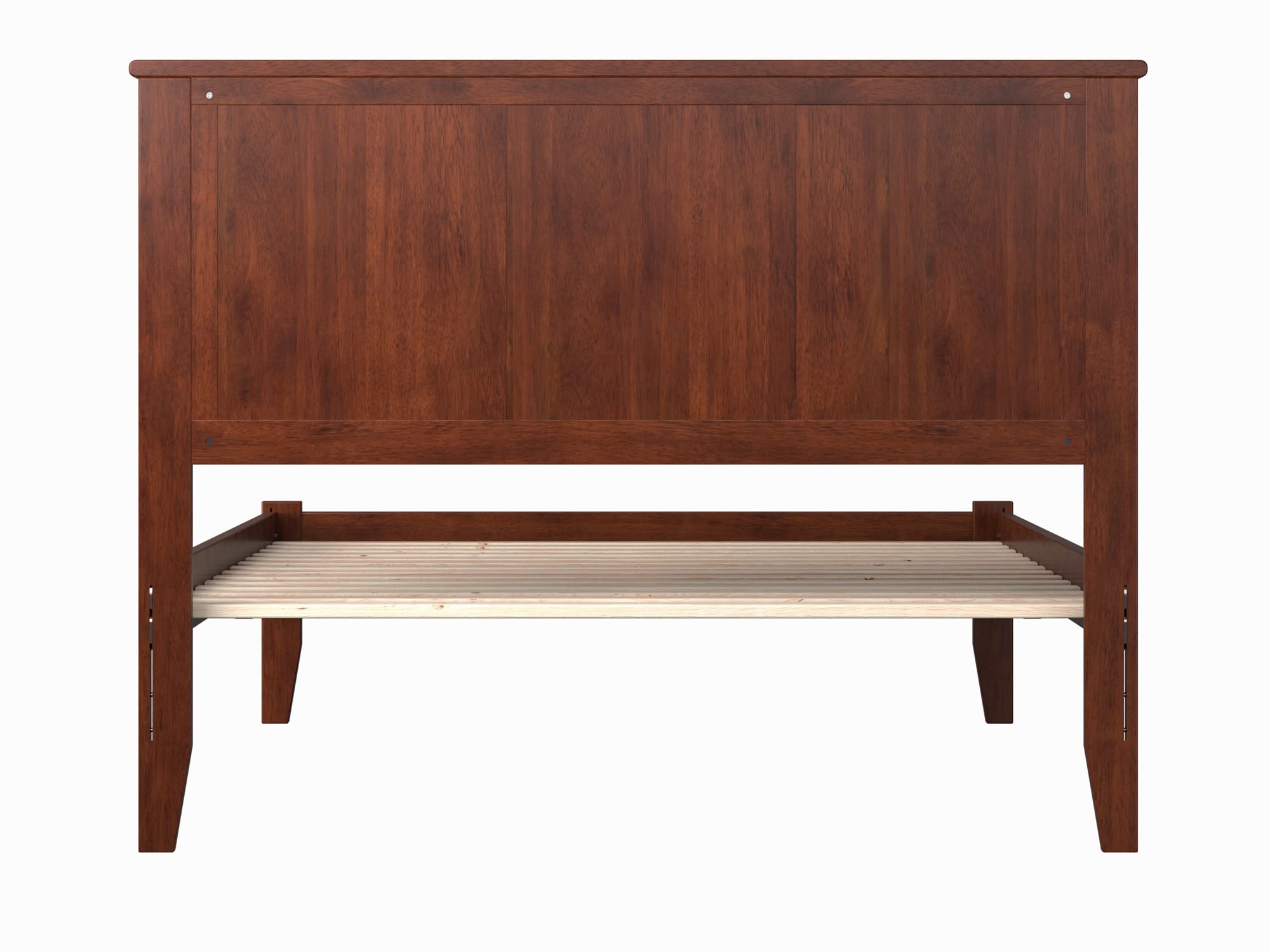 AFI Madison Full Platform Bed with USB Charger - Solid Walnut Wood Frame, Modern Minimalist Bedroom Furniture for Small Spaces & Apartments