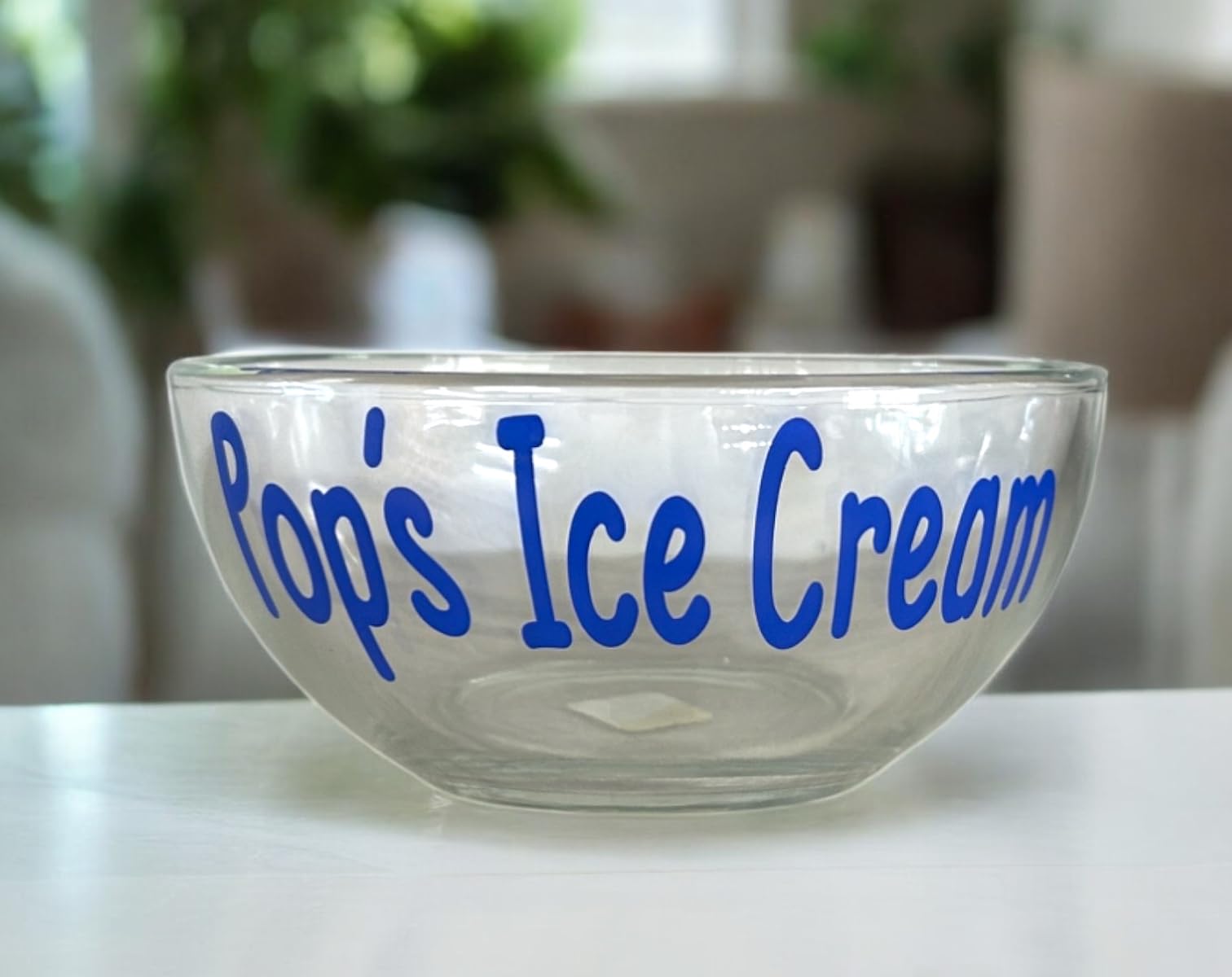 Personalized Ice Cream Bowl - Glass Dessert Dish Gift for Dad, Grandpa & Kids - Perfect for Cereal, Snacks & Ice Cream - Great for Birthday Gifts, Family Gatherings & Dessert Parties