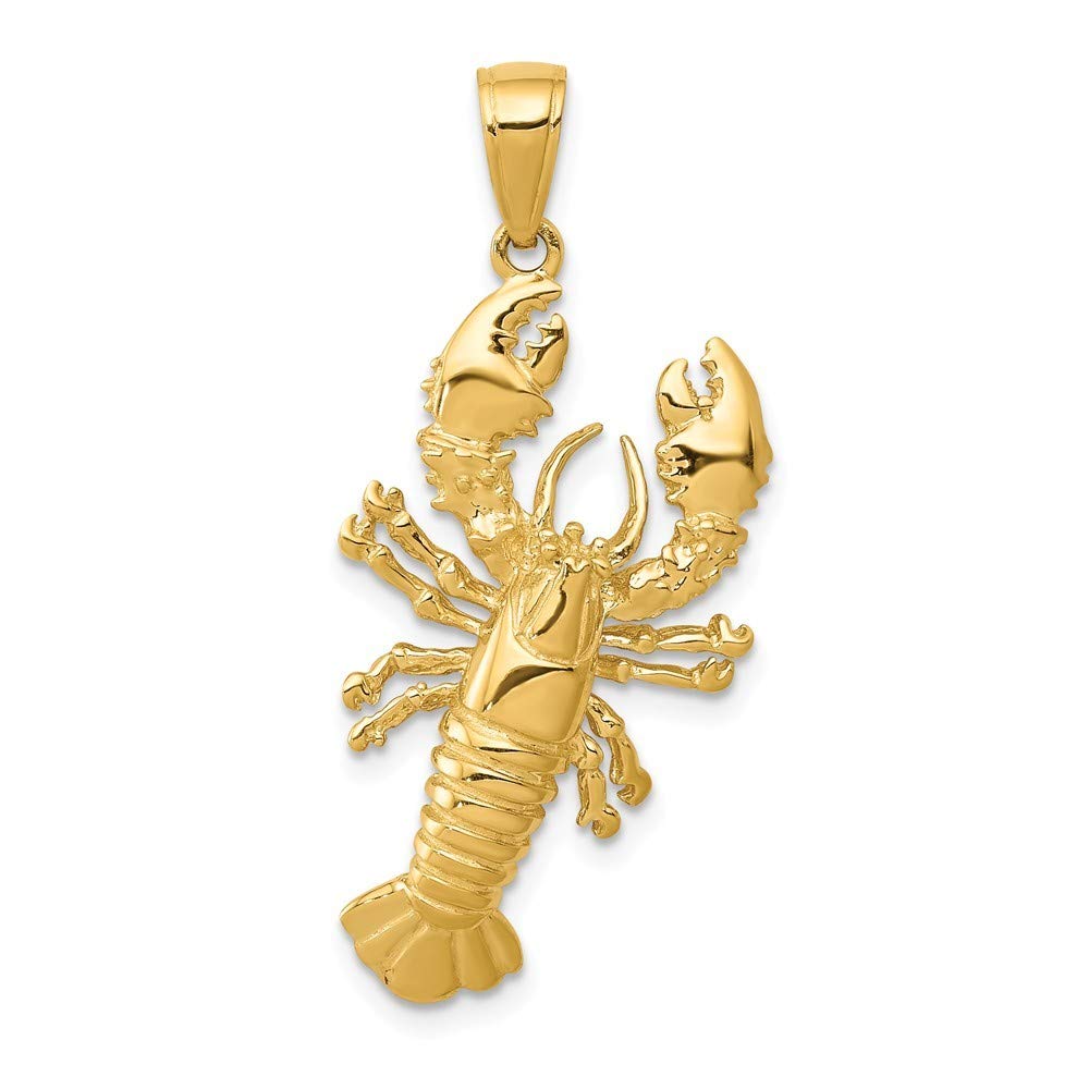 10K Yellow Gold Lobster Pendant Necklace for Women - Roy Rose Jewelry - Elegant Gift for Birthday, Anniversary & Special Occasions