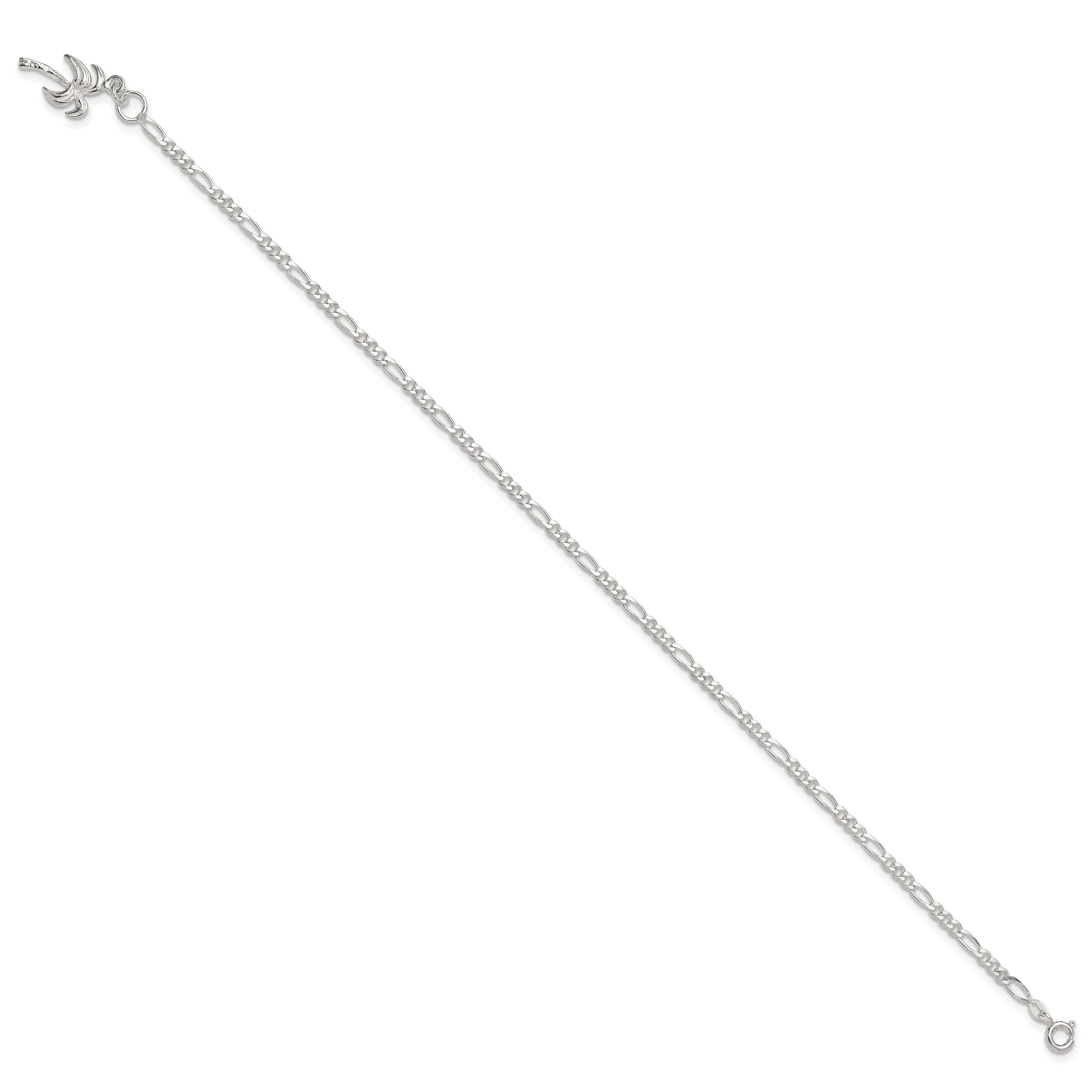 Sterling Silver Palm Tree Anklet for Women - Dainty Beach Jewelry, Adjustable Ankle Bracelet for Summer Vacation, Boho Chic Accessory | Perfect for Beach Parties, Tropical Getaways and Everyday Wear