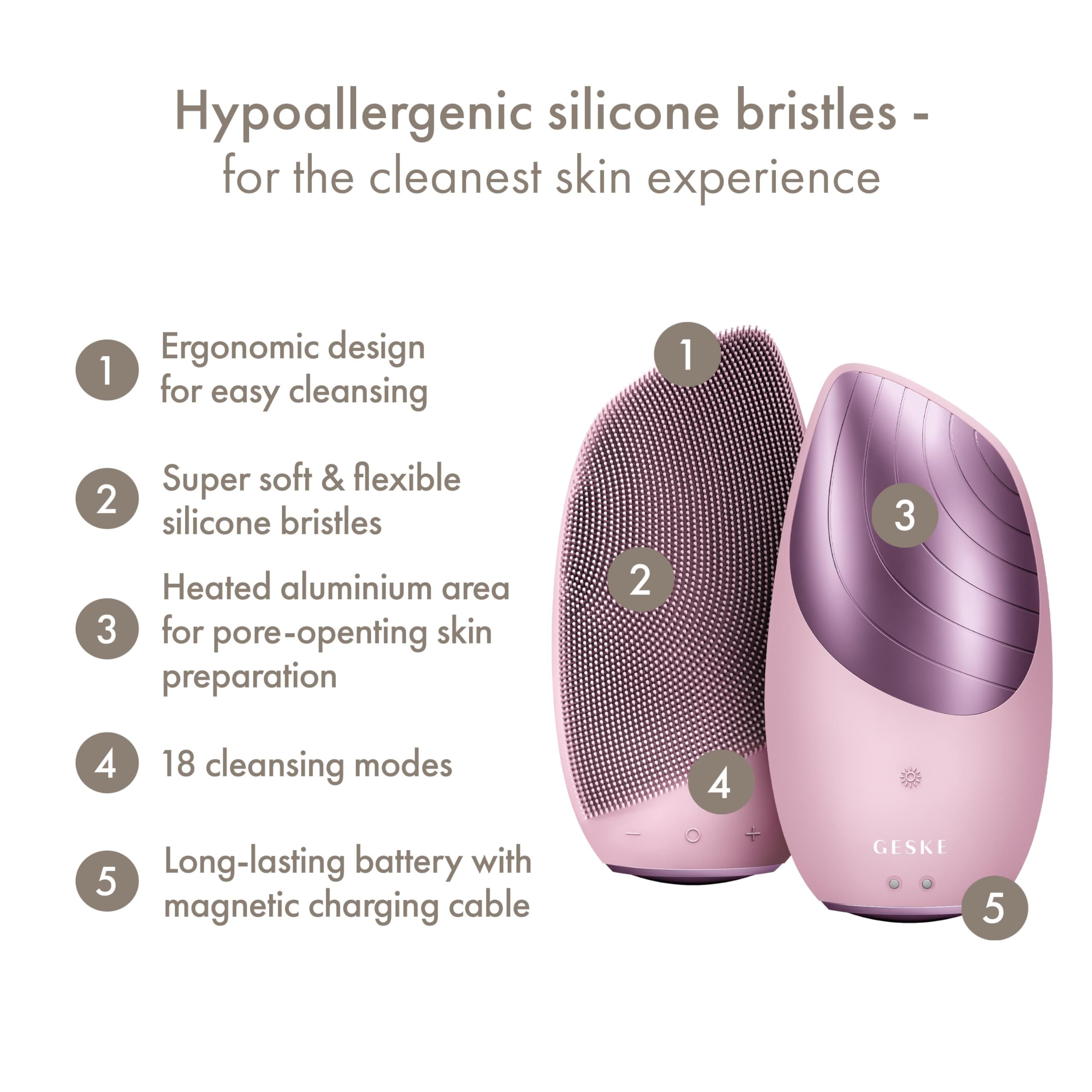 SmartAppGuided™ Sonic Thermo Facial Brush - 6-in-1 Electric Skin Cleansing Device with Thermal Function & Massager for Deep Pore Cleansing & Anti-Aging | Perfect for Daily Skincare Routine & Spa-Like Treatment at Home