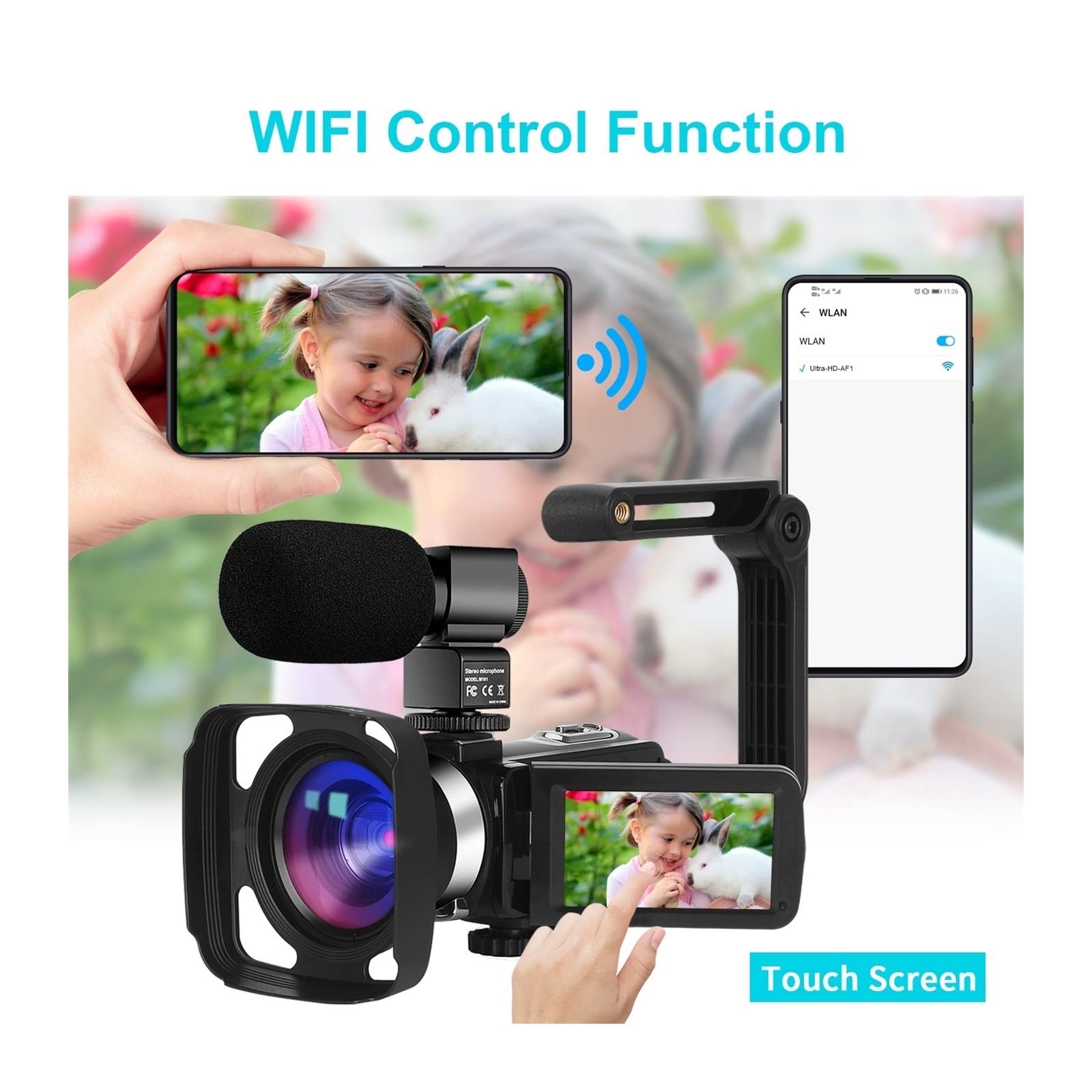 4K Ultra HD Digital Video Camera Camcorder - AUBEST 18X Zoom Live Streaming Vlogging Recorder with Webcam for YouTube, Travel & Photography (NO SD Card, Camera Kit 1 Included)