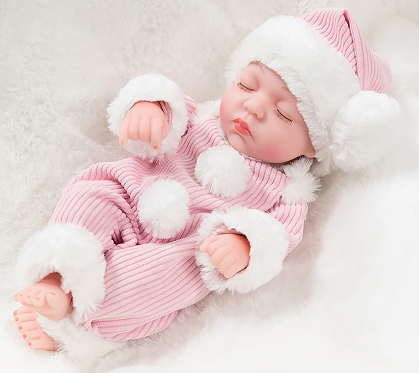 10 Inch Realistic Reborn Baby Doll - Lifelike Sleeping Newborn Girl Doll with Soft Full Body, Perfect Gift Set for Kids Age 3+ | Ideal for Role Play, Collecting & Emotional Comfort (#02)