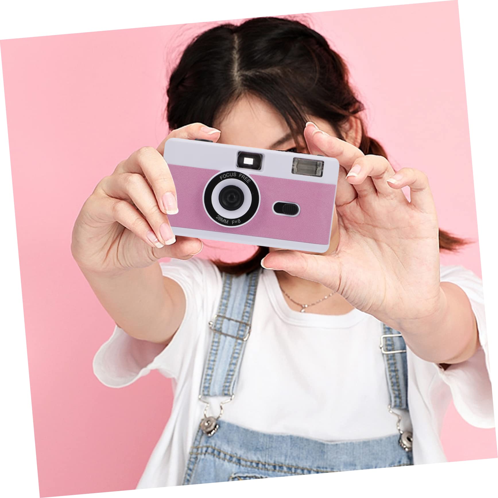 Gadpiparty 5-Pack Retro Film Cameras with Built-in Flash - Portable Vintage Plastic Film Camera Set, Mini Macaron White - Perfect for Travel, Parties & Creative Photography