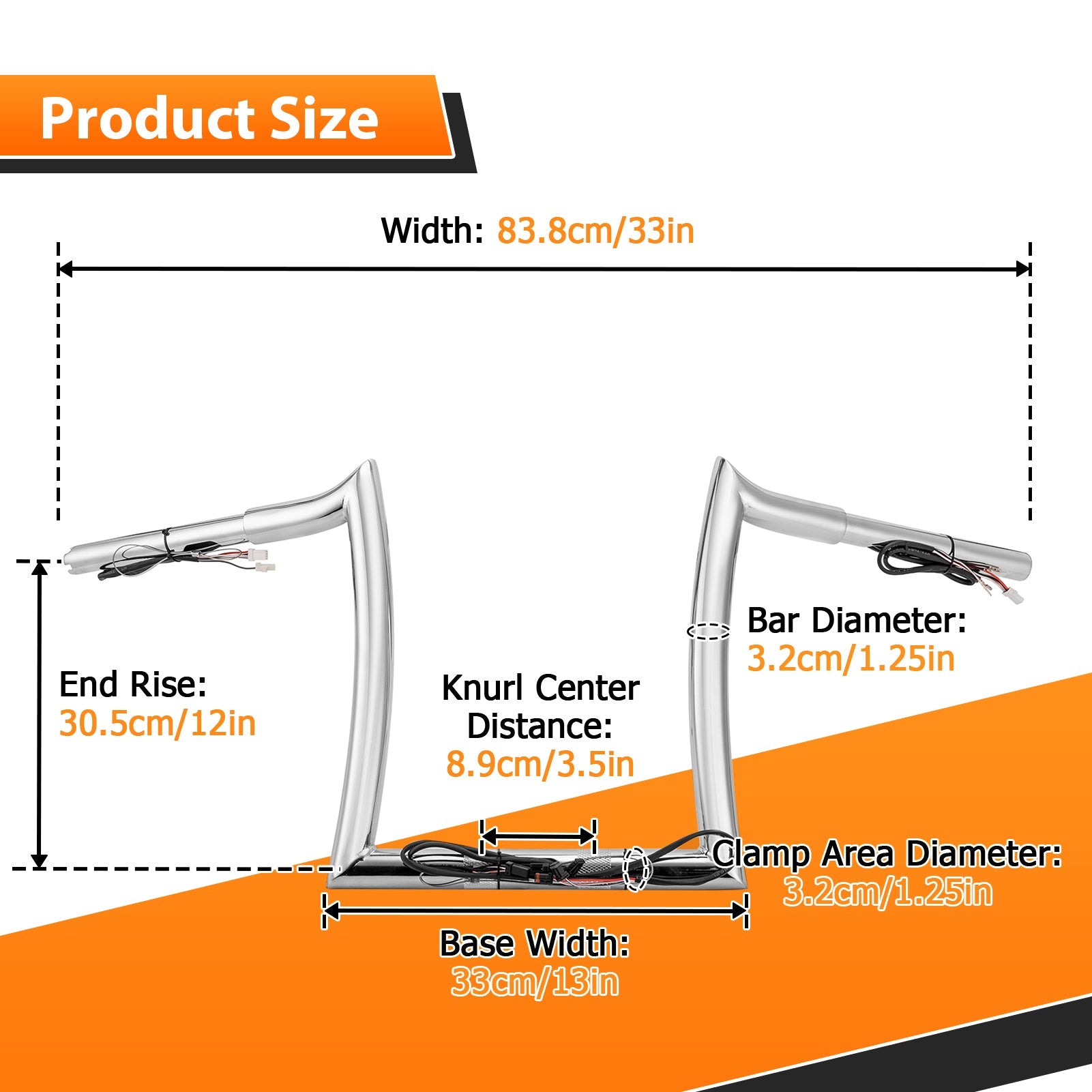 2015-2023 Harley Touring Road Glide Chrome 12 Pre-Wired Handlebar Bagger Sharp Bar - Upgrade for Comfort & Style on Long Rides