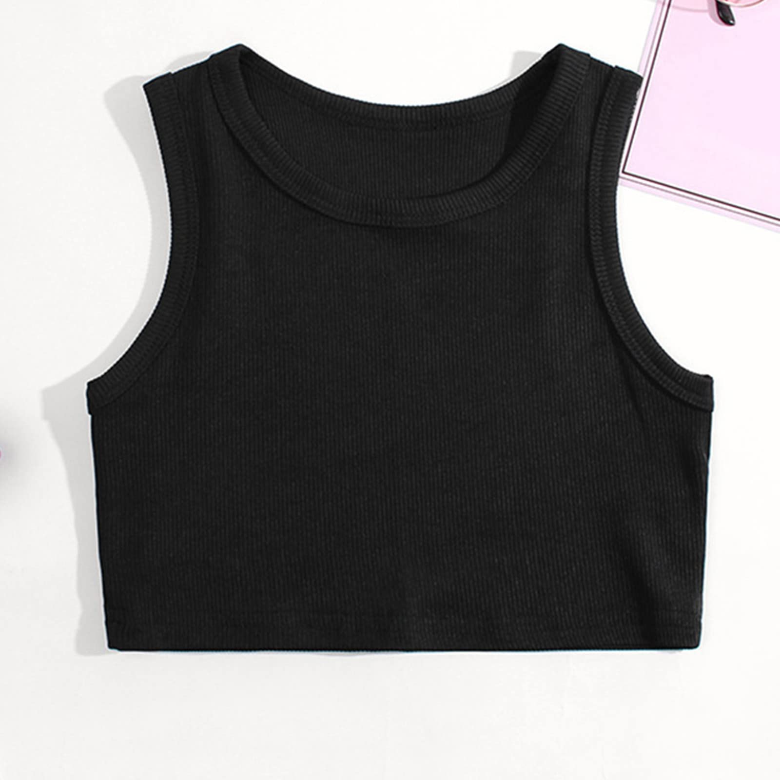 Girls Dance Tank Top - Toddler Racerback Crop Top Sleeveless Athletic Shirt for Ballet, Gymnastics & Sports Performance | Breathable Comfort Fit for Active Kids
