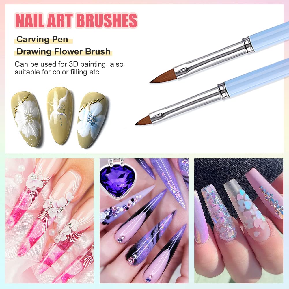 15-Piece Professional Nail Art Brush Set for Gel Polish - Nail Art Design Brushes, Liner Brush & Nail Pen Kit - Perfect for Salon, Home DIY Manicure & Nail Art Enthusiasts