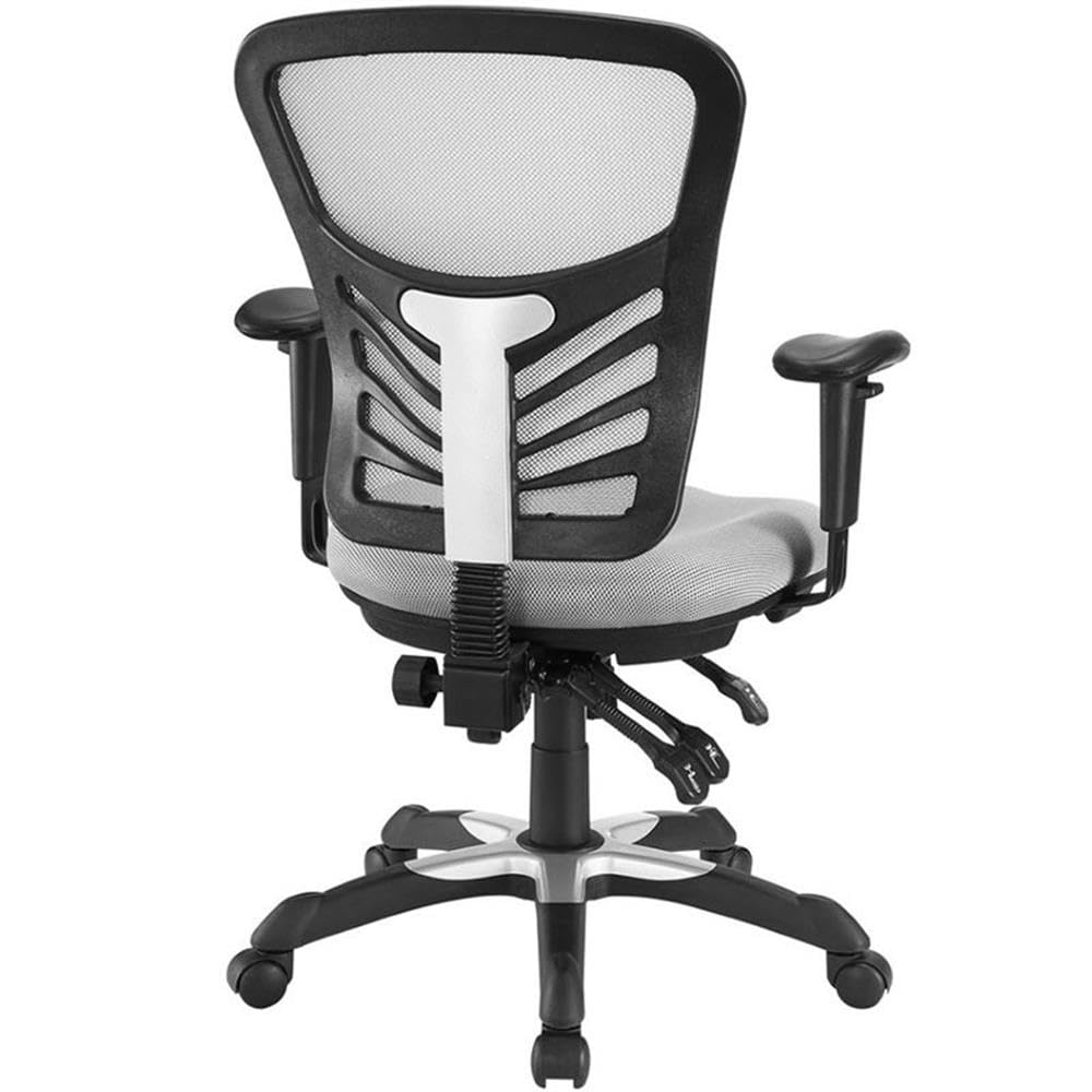 Hawthorne Collections Gray Mesh Fabric Office Chair - Ergonomic Desk Chair for Home & Office Workspace, Comfortable Computer Chair for Long Hours Sitting