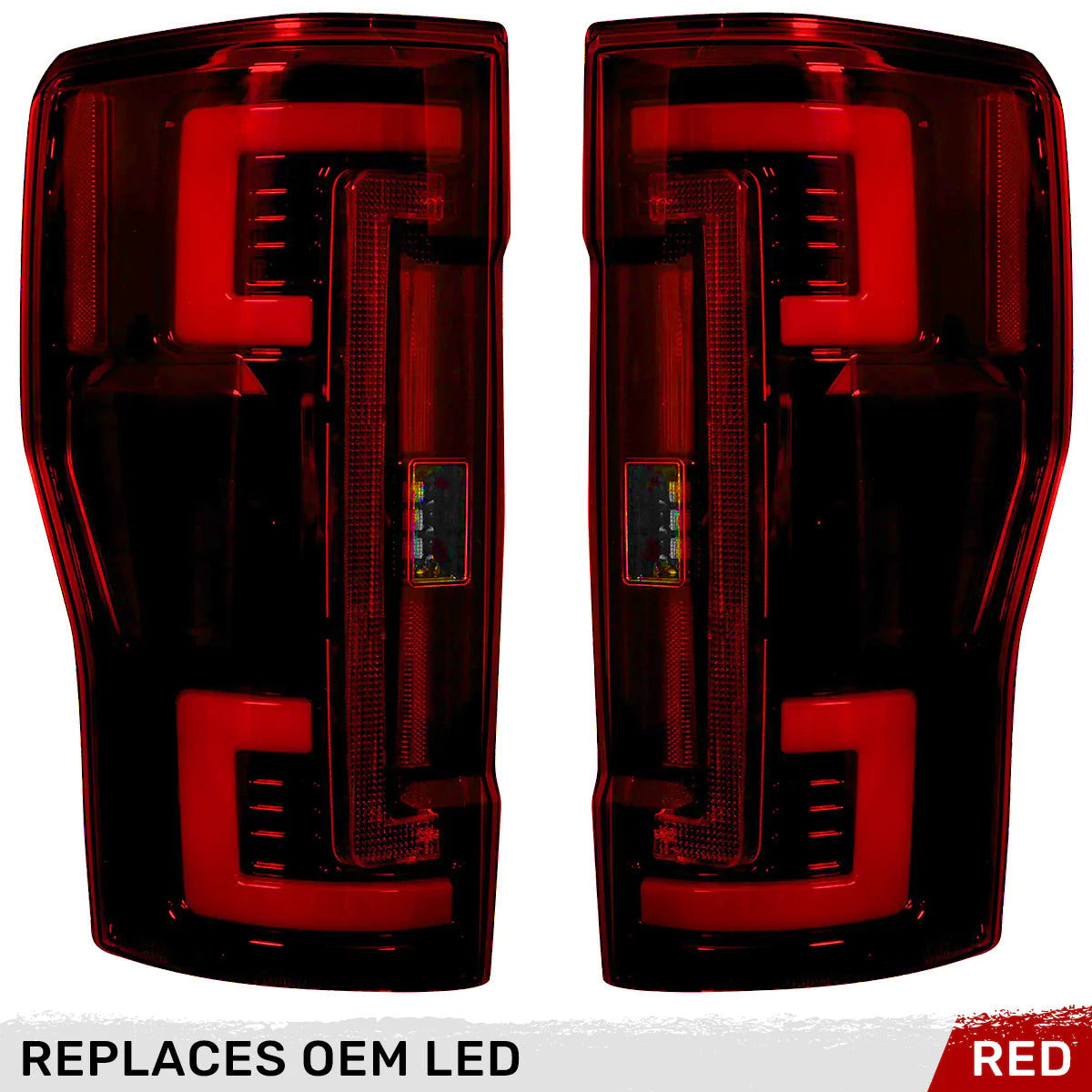 Ford Super Duty 2020-2022 F250 F350 F450 F550 LED Tail Lights (Red) - OEM Halogen Replacement for Enhanced Visibility & Style | Perfect for Off-Roading, Truck Upgrades & Night Driving