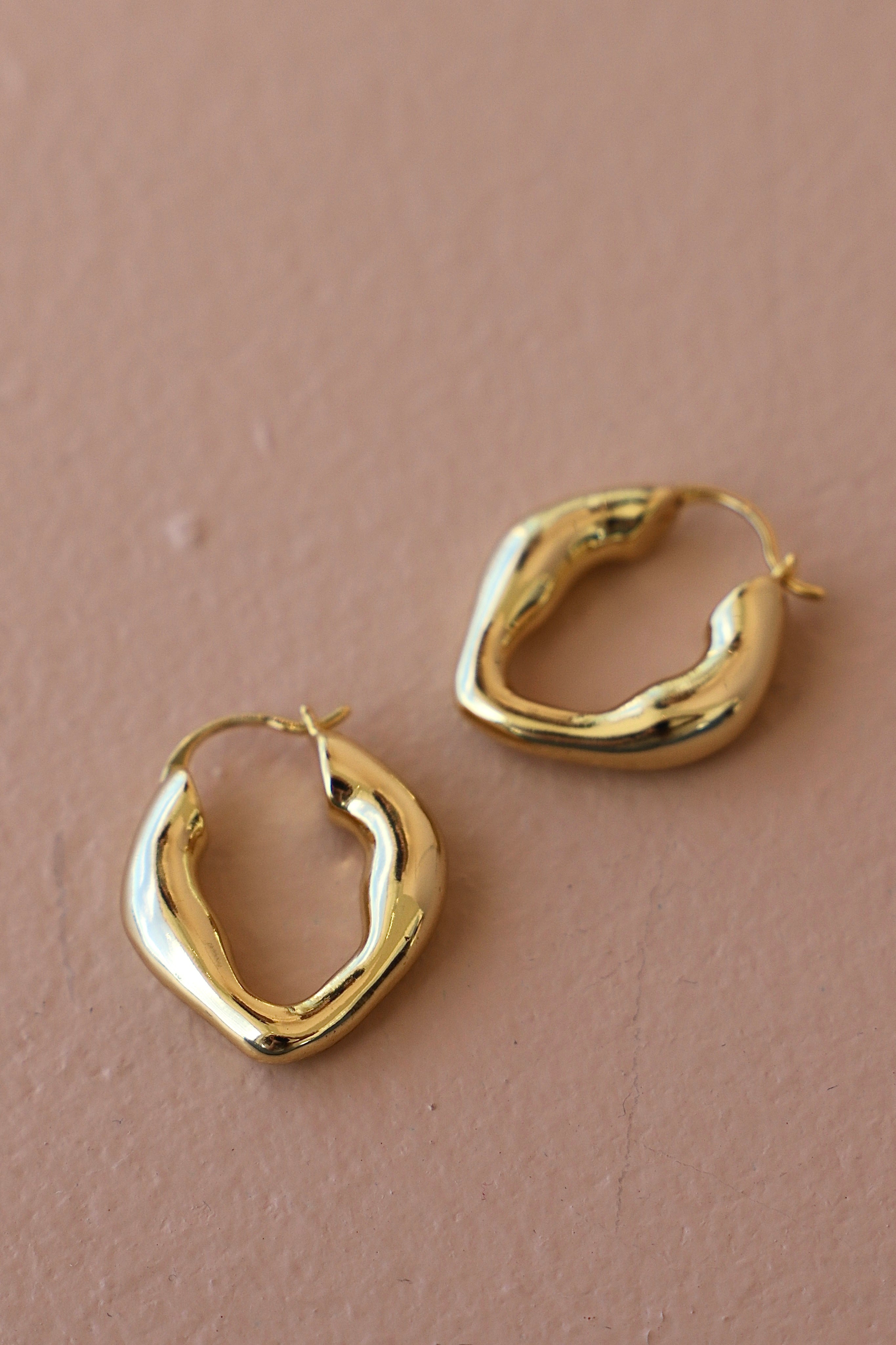 Organic Gold Hoops Earrings for Women - 14K Gold Plated Hypoallergenic Hoop Earrings - Perfect for Everyday Wear, Parties & Gifts