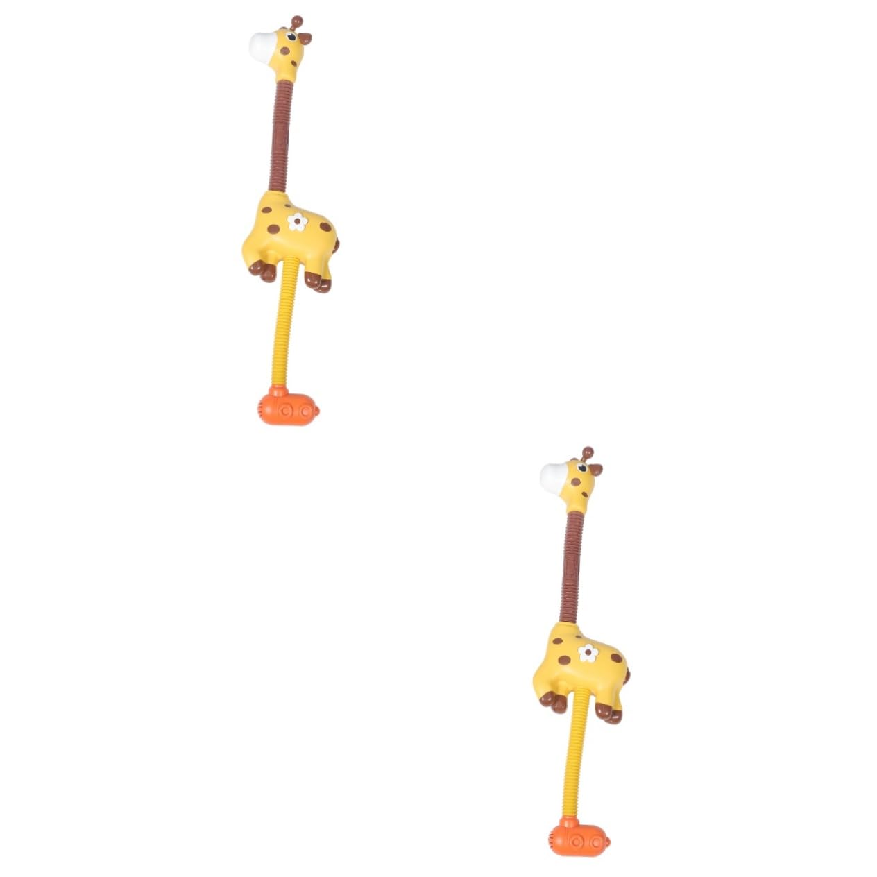 Angoily 2-Pack Giraffe Shower Head Bath Toys for Kids - Fun Animal-Themed Bath Sprayer with Adjustable Water Flow - Perfect for Toddler Bathtime Play & Sensory Development (Yellow Plastic)