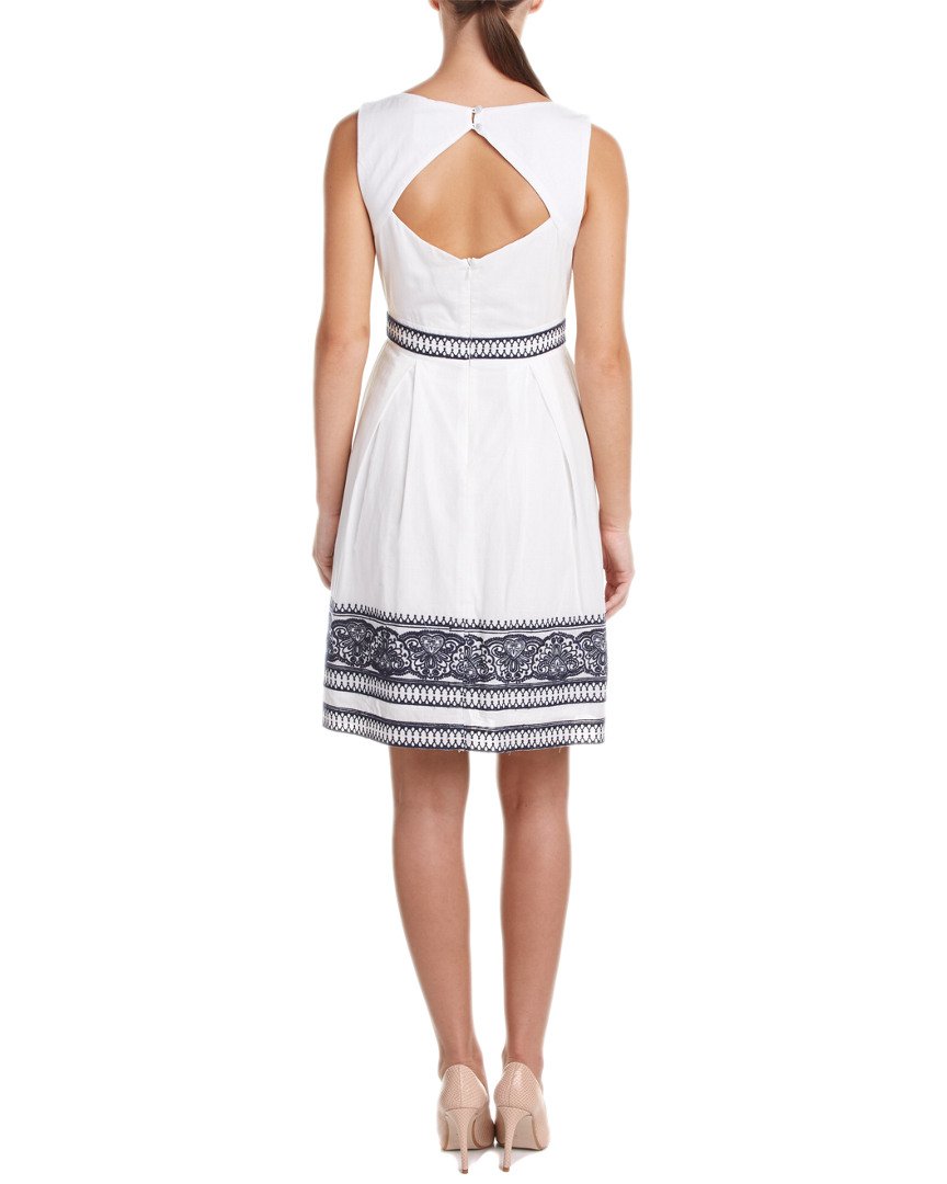 Taylor Women's Cotton Embroidered Dress with Top & Bottom Border - Casual Summer Floral Dress for Beach, Party & Vacation