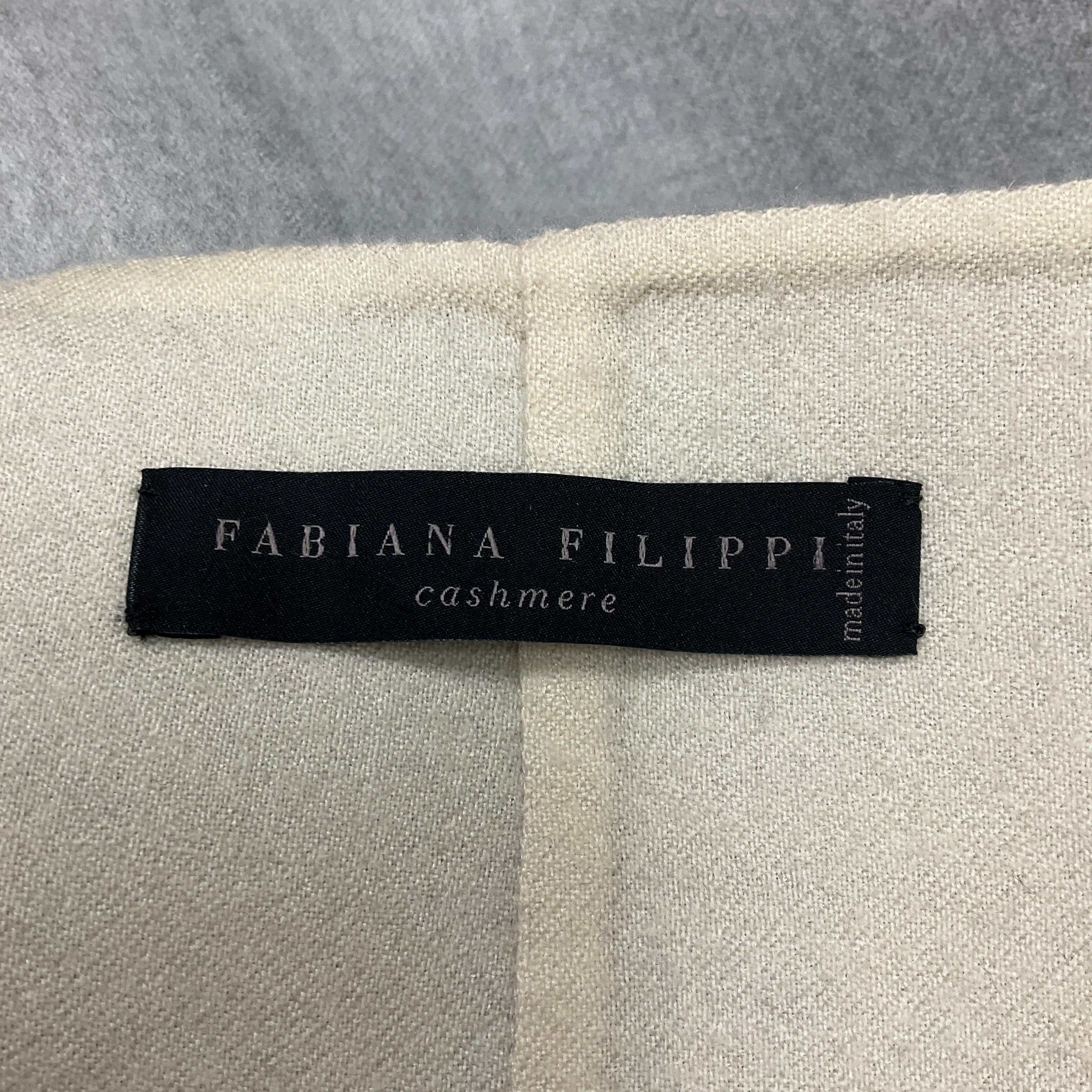 Fabiana Filippi Women's Cream & Grey Cashmere Jacket - Soft & Warm Winter Coat for Office & Casual Wear