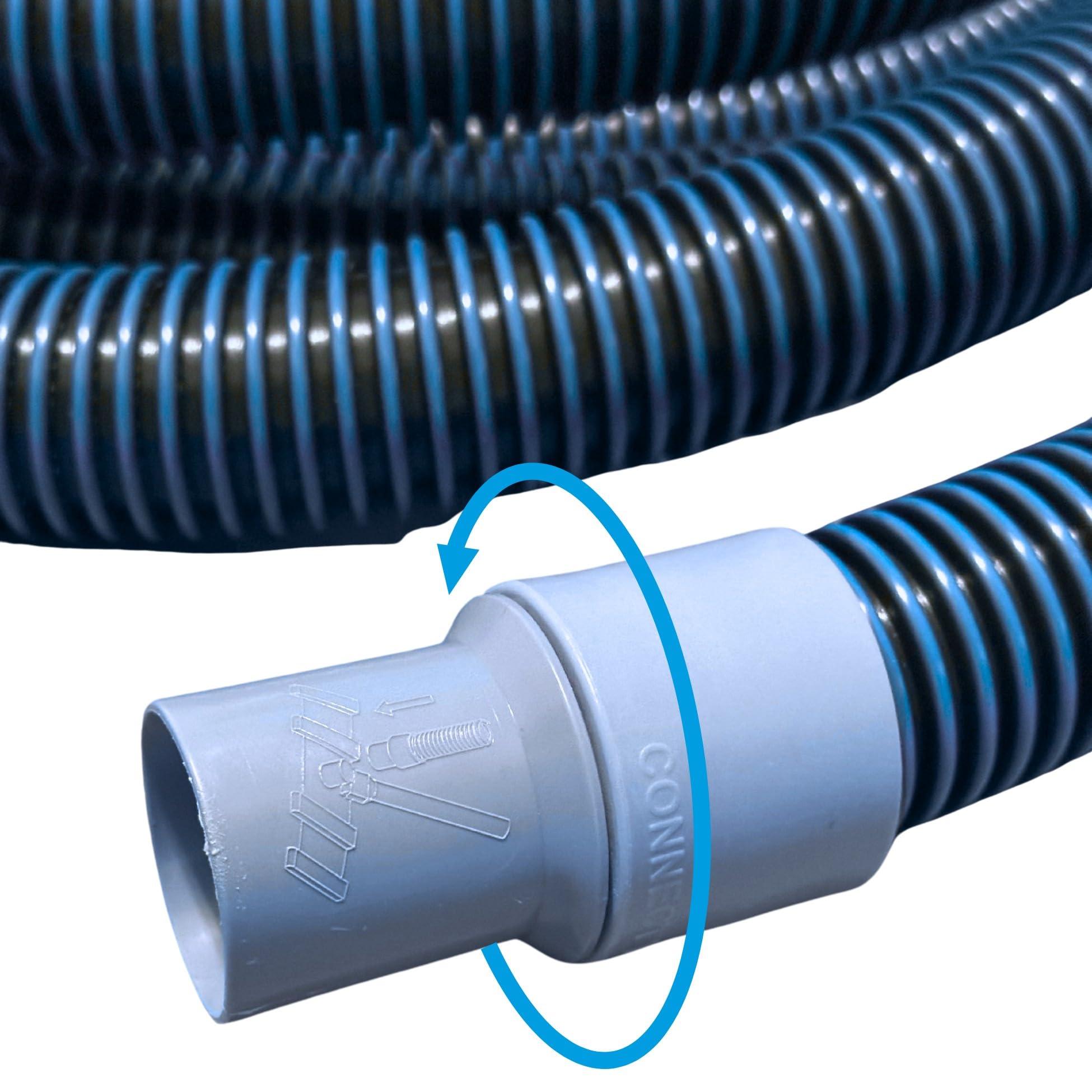 Wessel-Werk 1 1/4 Inch by 36 Foot Heavy-Duty Pool Vacuum Hose with Kink-Free Swivel Cuff - Flexible Swimming Pool Cleaner Hose for Inground & Above Ground Pools - Made in USA - Perfect for Pool Maintenance & Cleaning