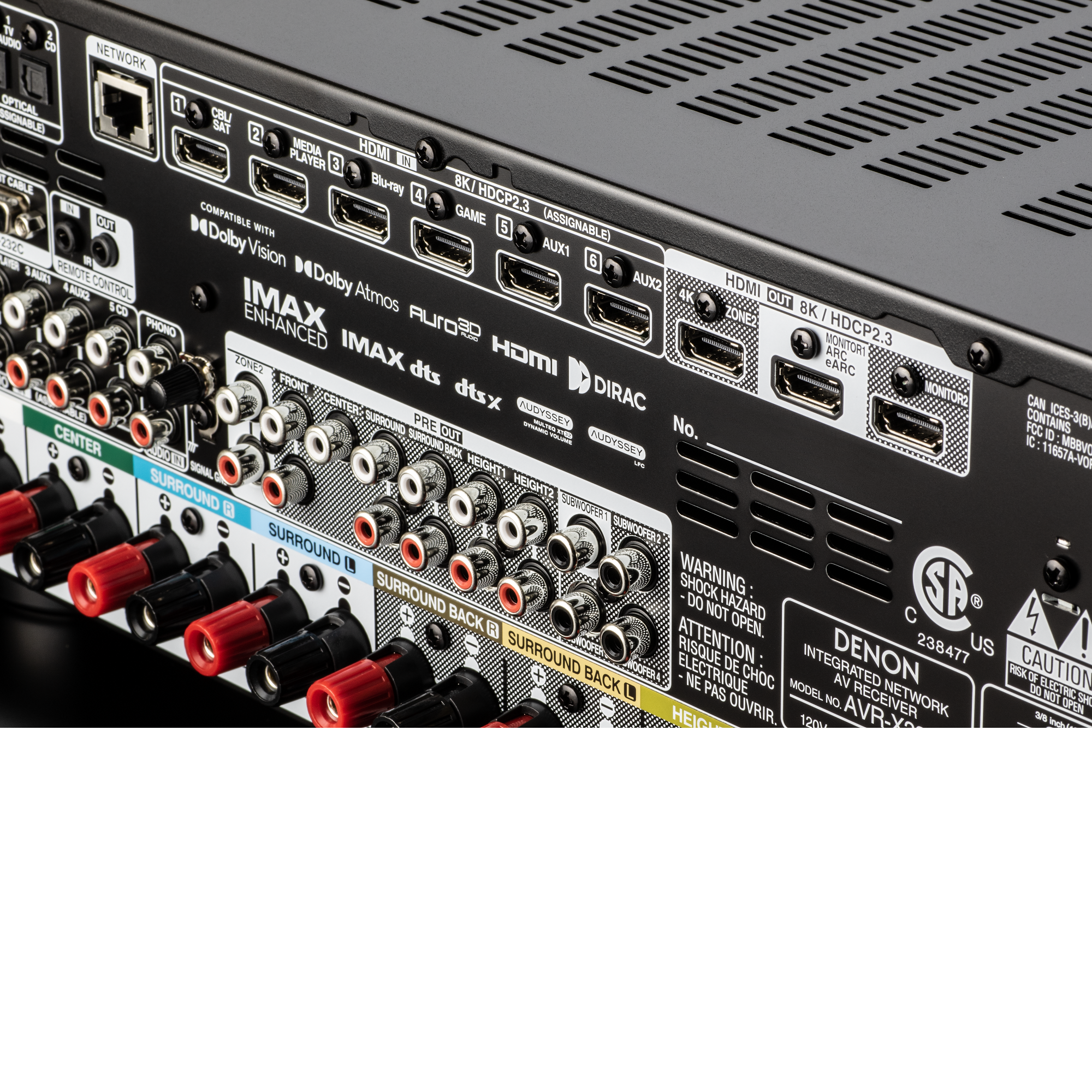 Denon AVR-X3800H 9.4 Channel 8K Ultra HD AV Receiver with HEOS Built-in | Dolby Atmos | IMAX Enhanced | Alexa Compatibility | for Home Theater & Gaming Setup