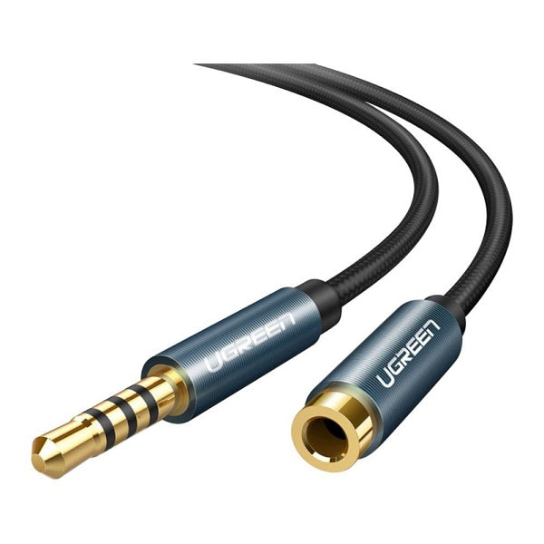 3.5mm Male to Female Audio Extension Cable 2m/6.5ft - Braided Nylon Aux Cord for Headphones, Speakers, Microphones - Durable & Tangle-Free (Black) - Perfect for Home, Office, Car & Studio Use
